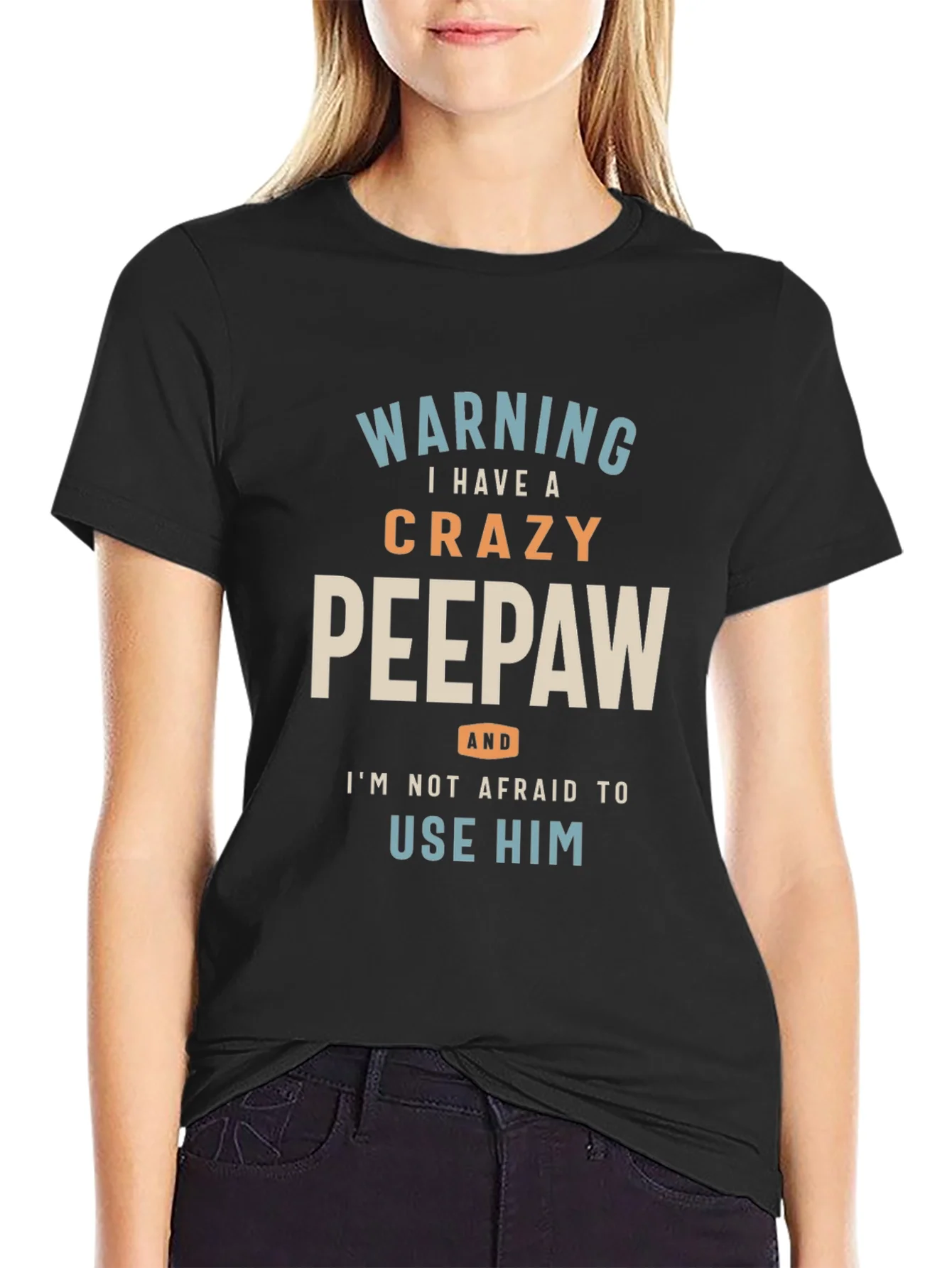 Rebbecca Crazy Peepaw Graphic Tee - Perfect Grandfather Gift