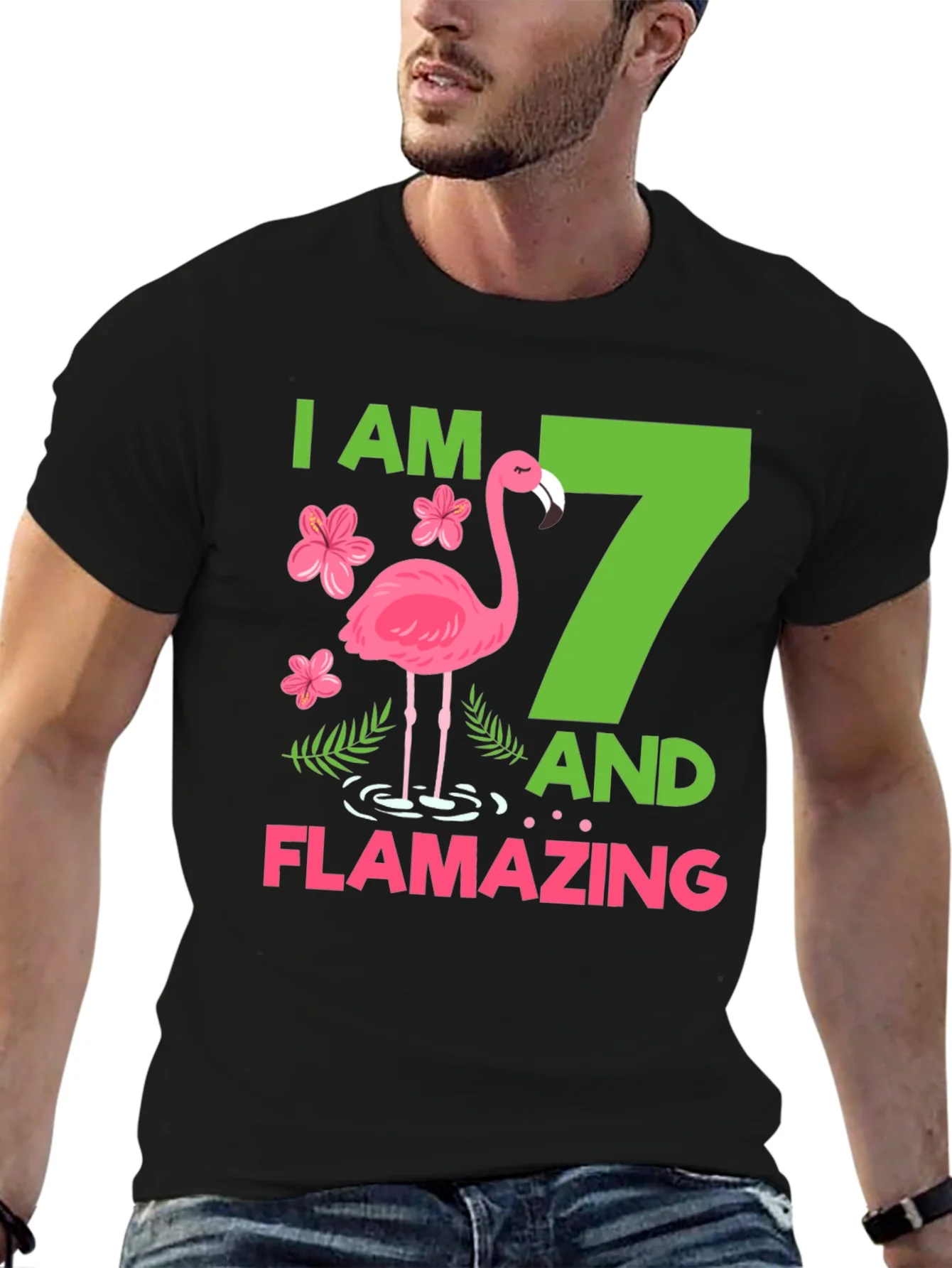 Camiseta Cumplea?os Ni?a - Flamenco 7 A?os