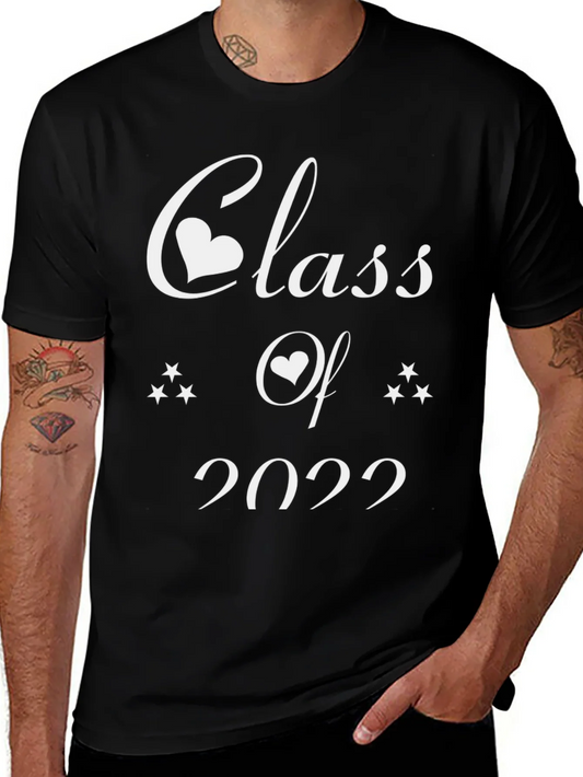 Camiseta Negra Clase 2022 - Dise?o Coraz¨®n y Estrellas