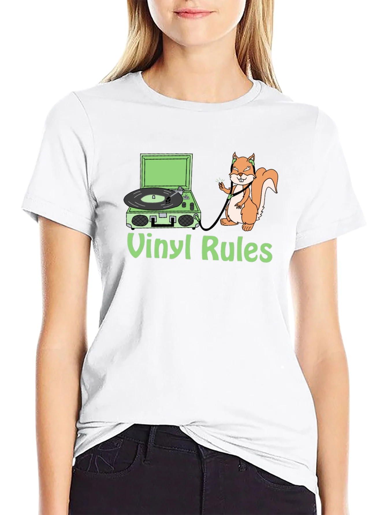 Rebbecca Vinyl Rules Squirrel T-Shirt