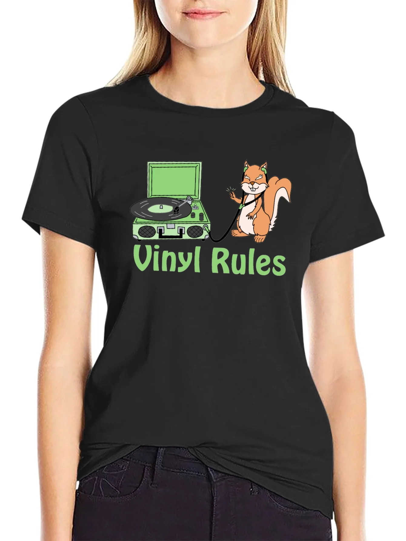 Rebbecca Vinyl Rules Squirrel T-Shirt