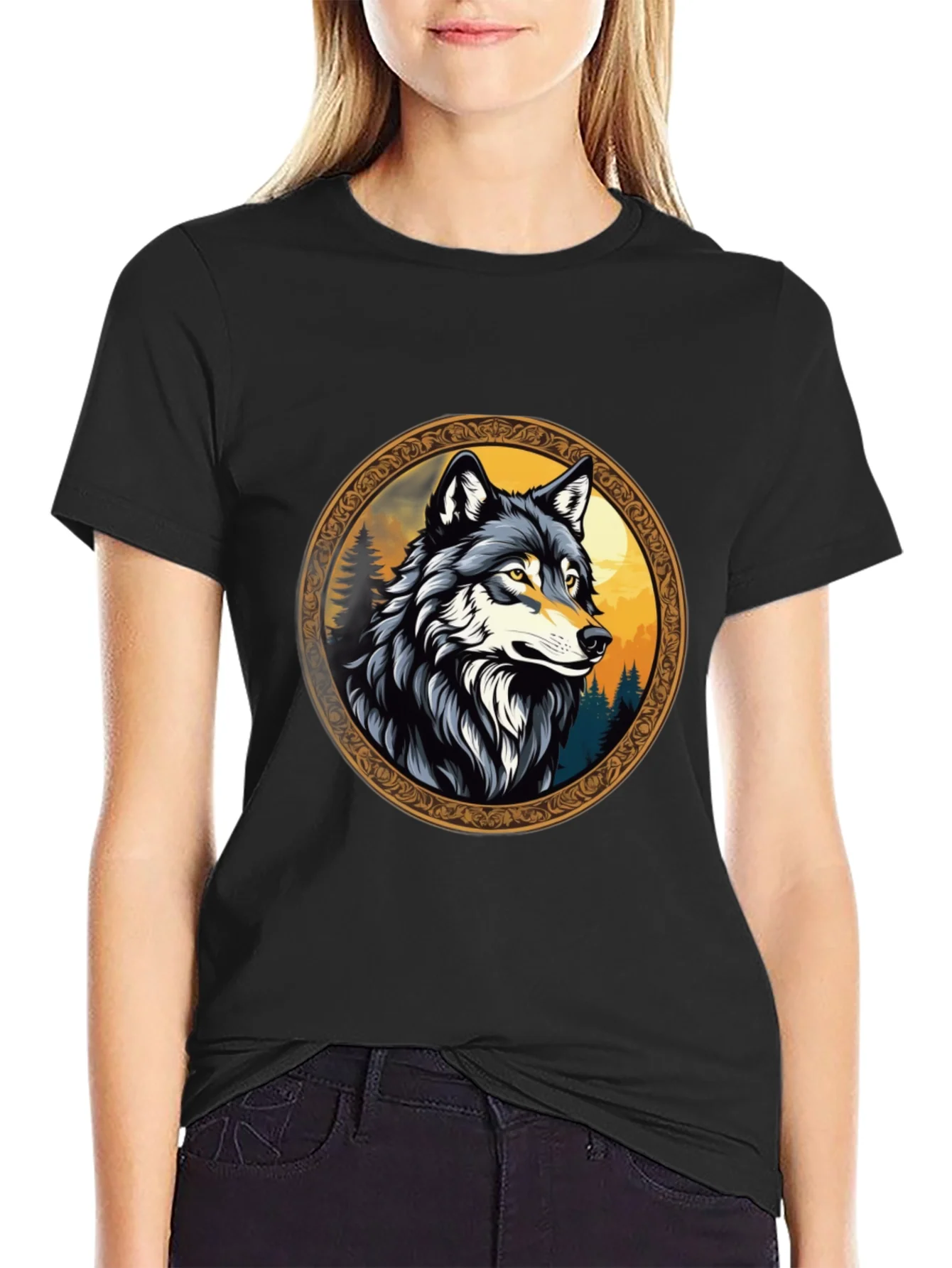 Rebbecca Wolf Graphic Tee - Wildlife Design