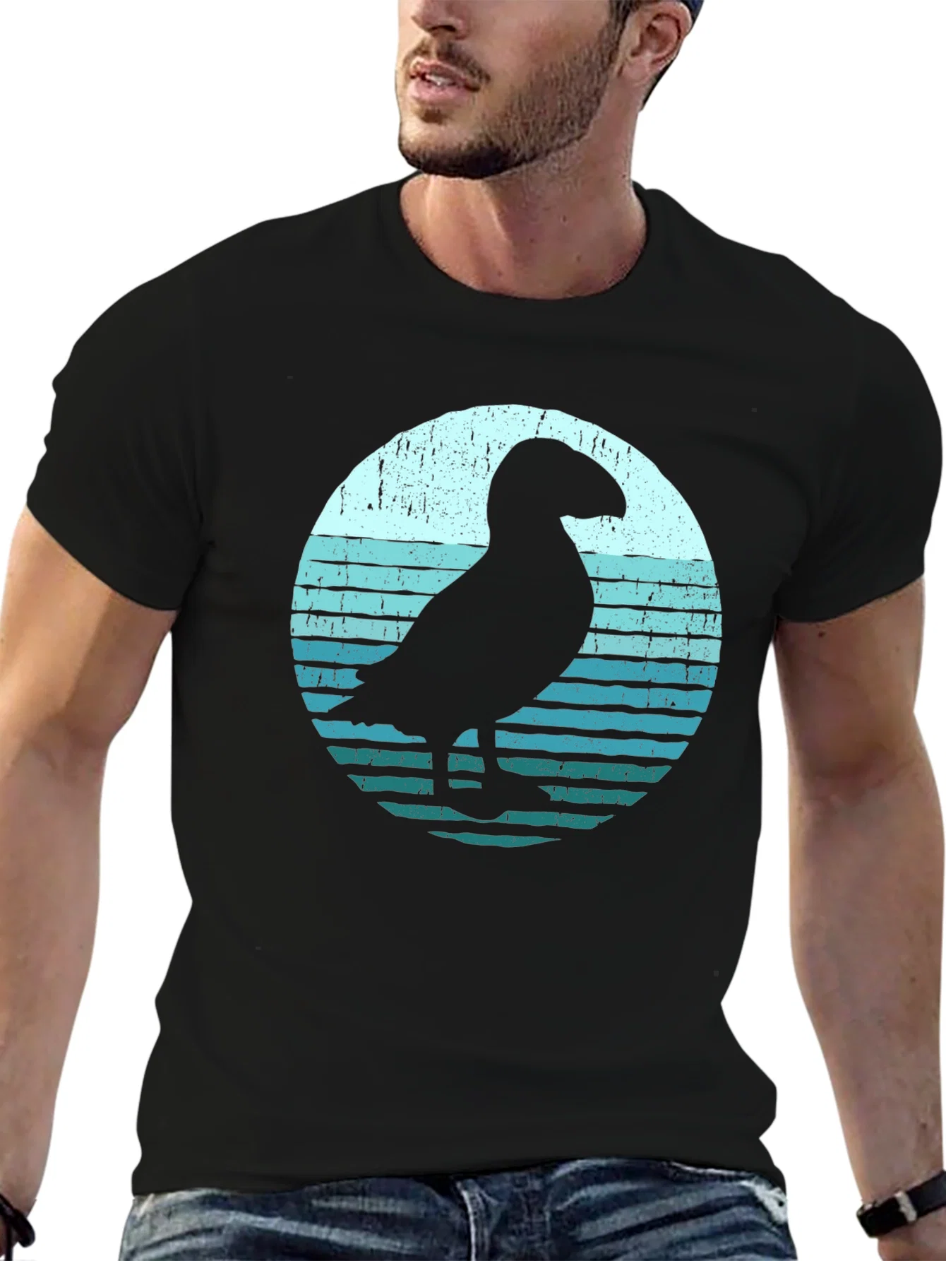 Rebbecca Puffin Silhouette Graphic Tee - Black