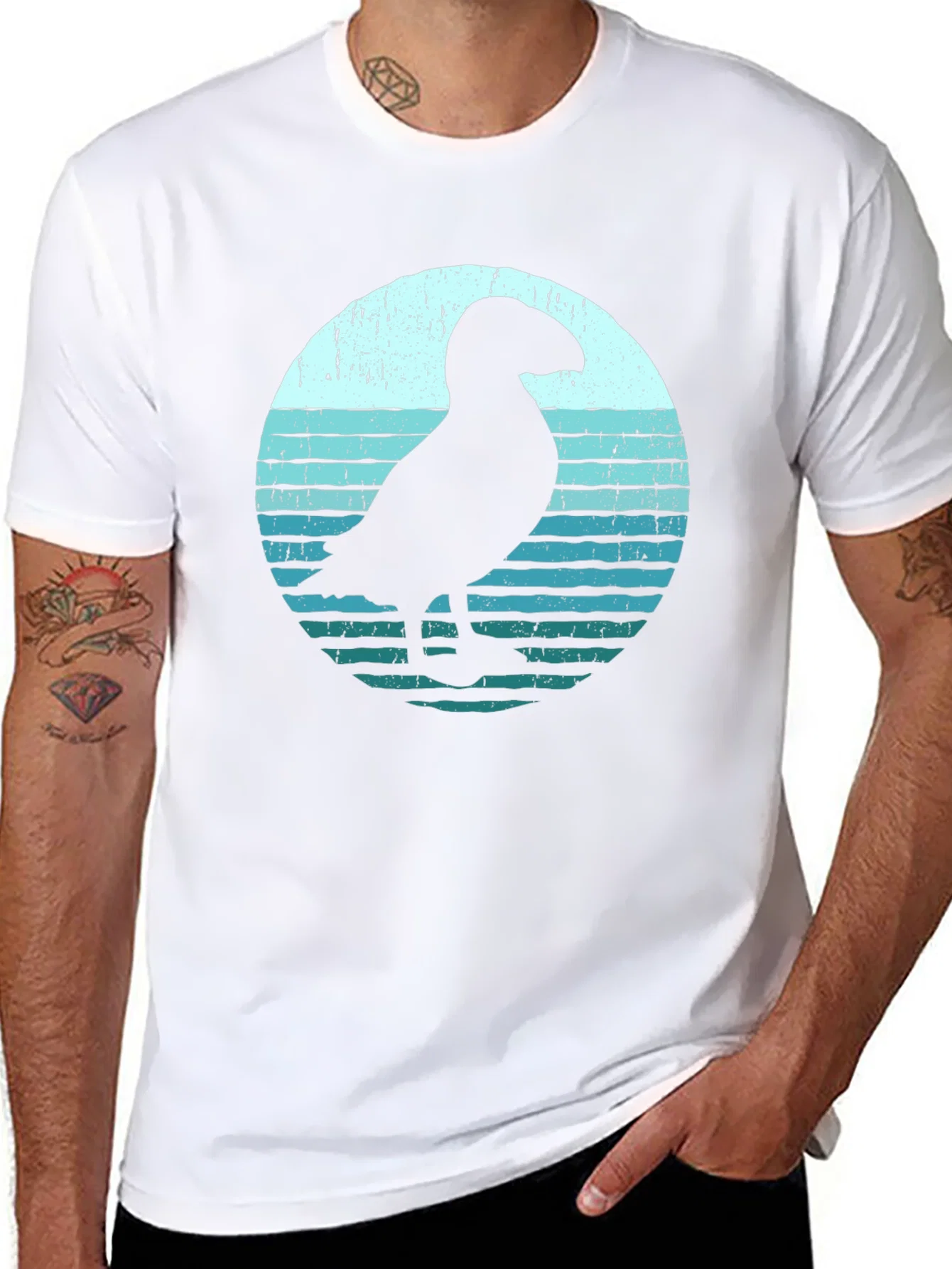 Rebbecca Puffin Silhouette Graphic Tee - Black