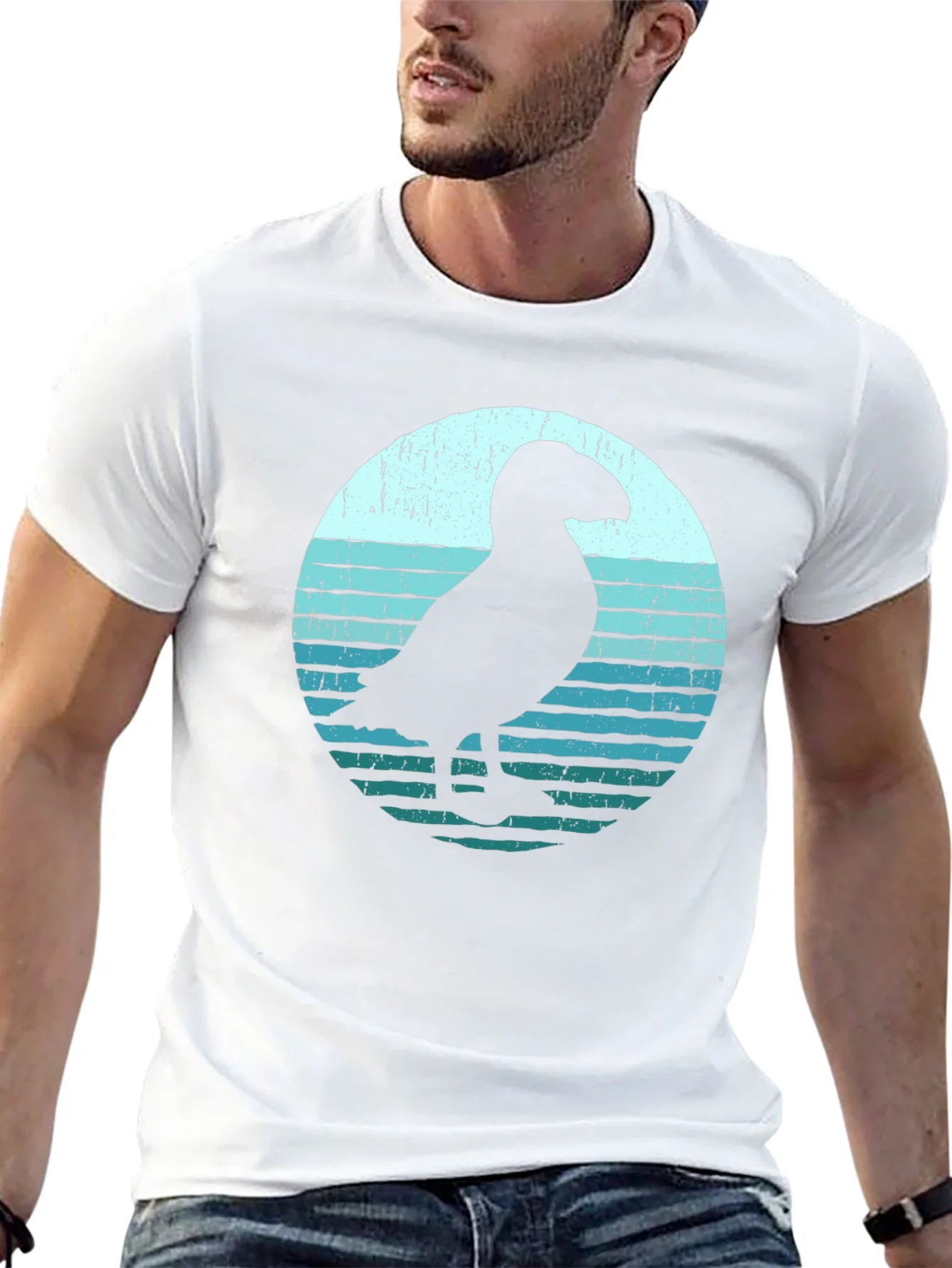 Rebbecca Puffin Silhouette Graphic Tee - Black