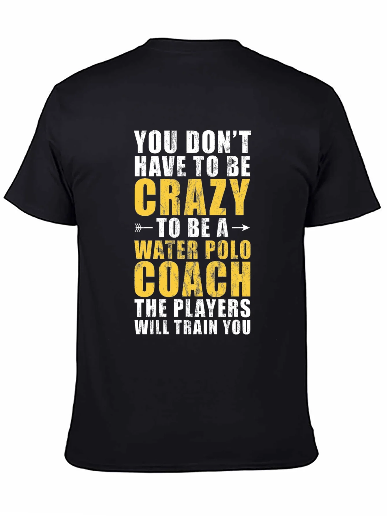 Camiseta Negra Entrenador de Waterpolo - Dise?o Divertido