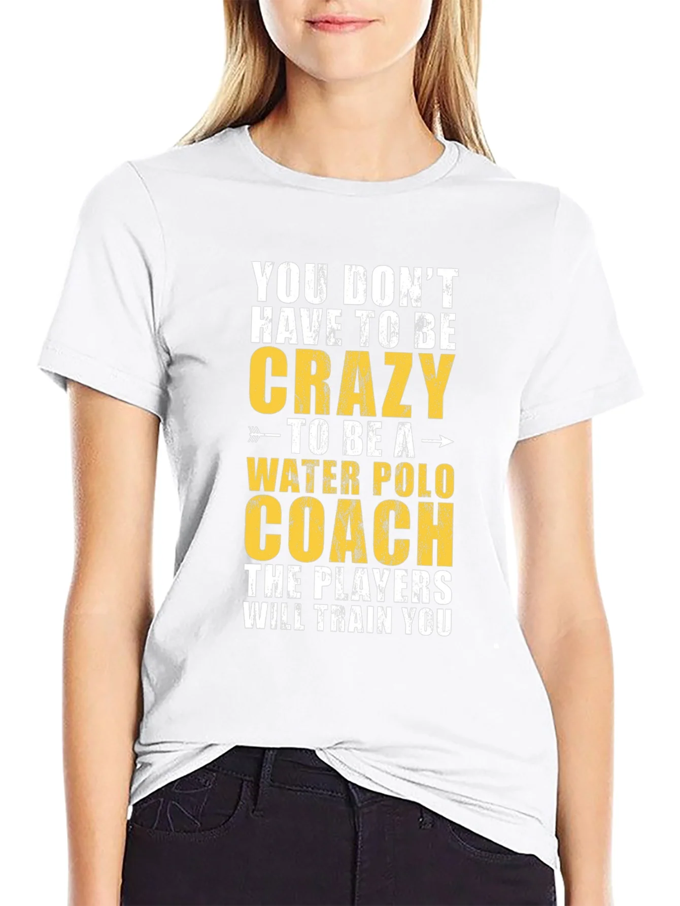 Camiseta Negra Entrenador de Waterpolo - Dise?o Divertido