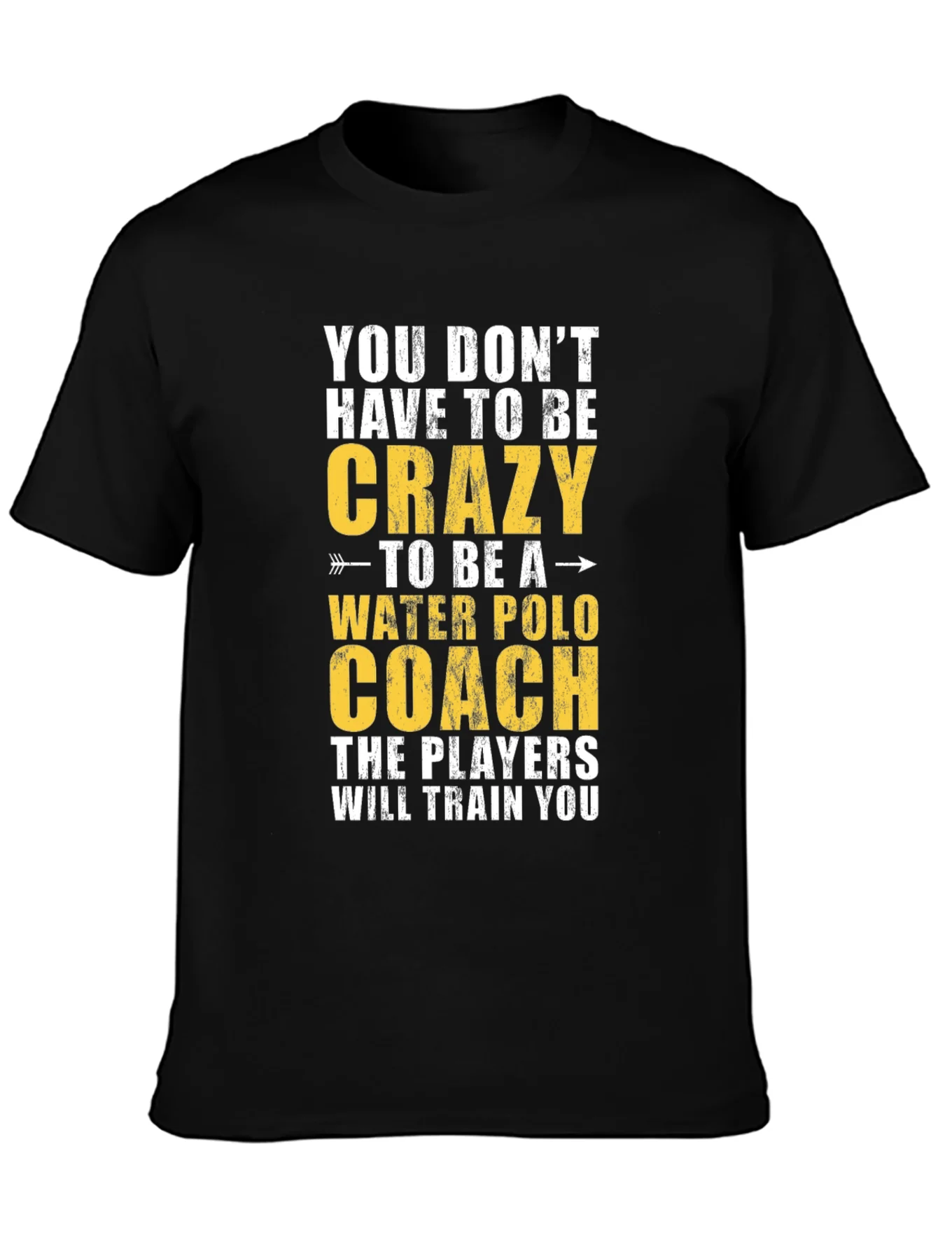 Camiseta Negra Entrenador de Waterpolo - Dise?o Divertido