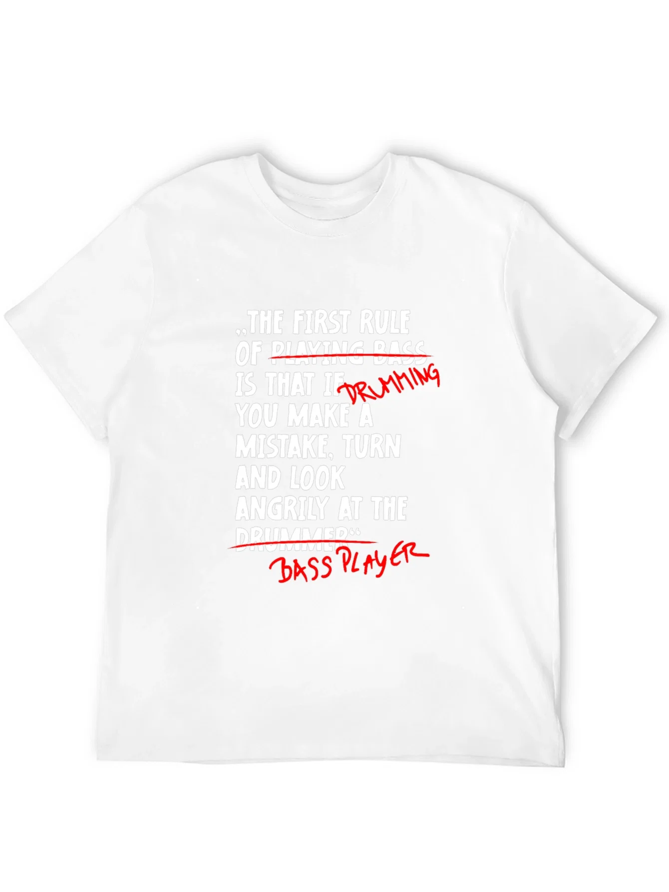 Rebbecca Funny Bass Player T-Shirt - Blame the Drummer!