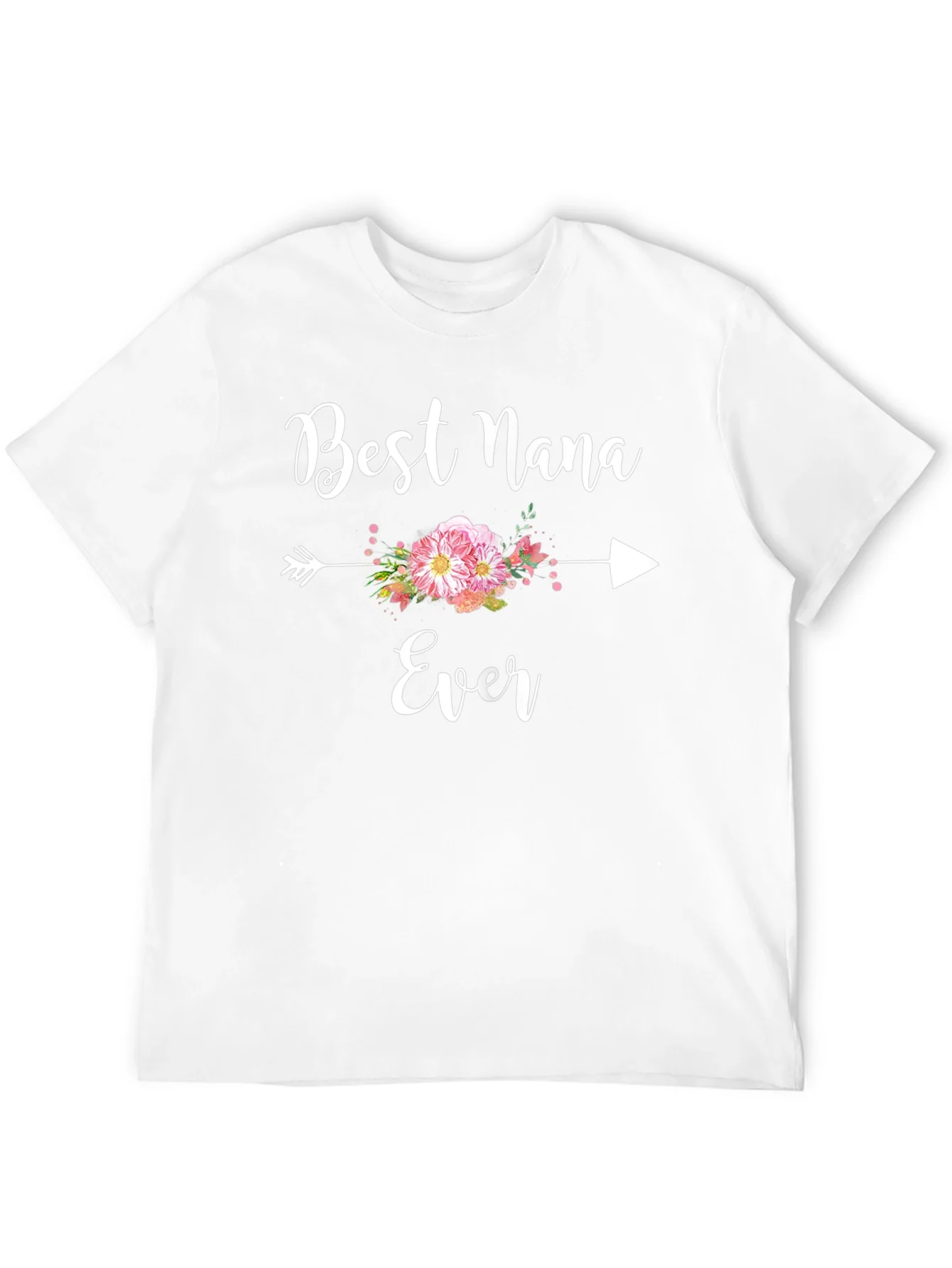 Camiseta Negra Best Nana Ever con Flores