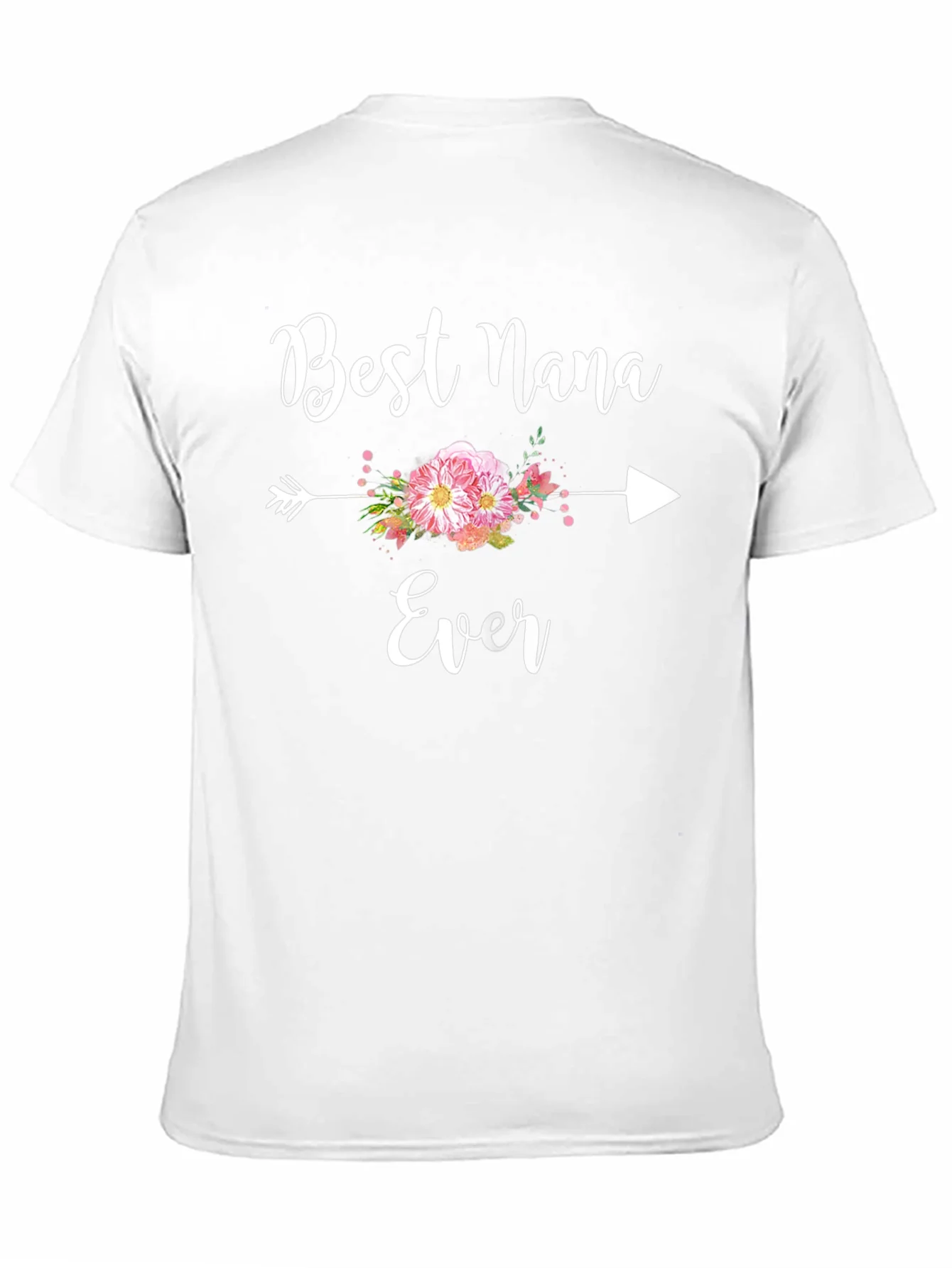 Camiseta Negra Best Nana Ever con Flores