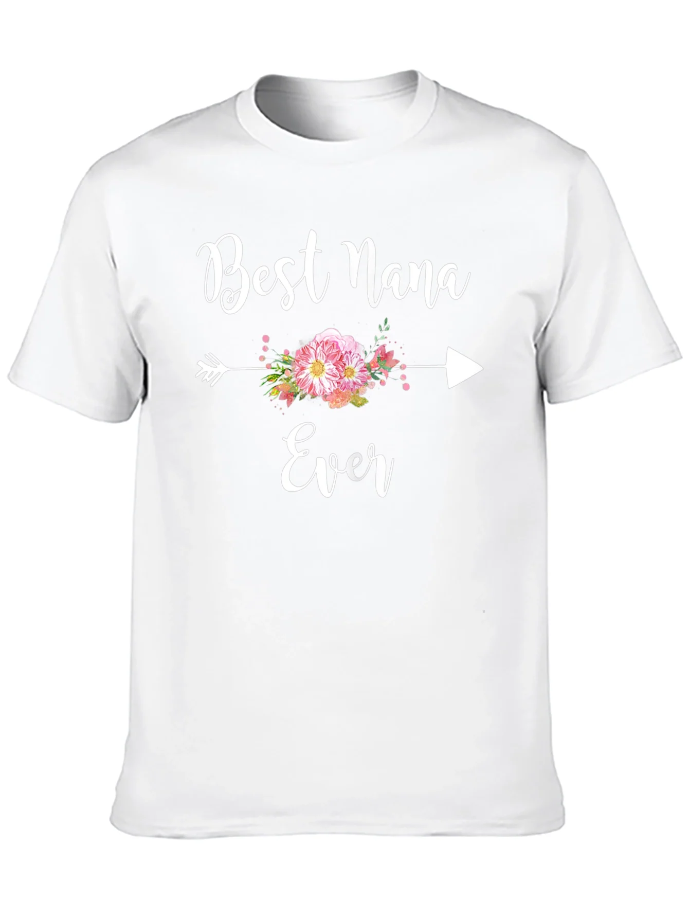 Camiseta Negra Best Nana Ever con Flores