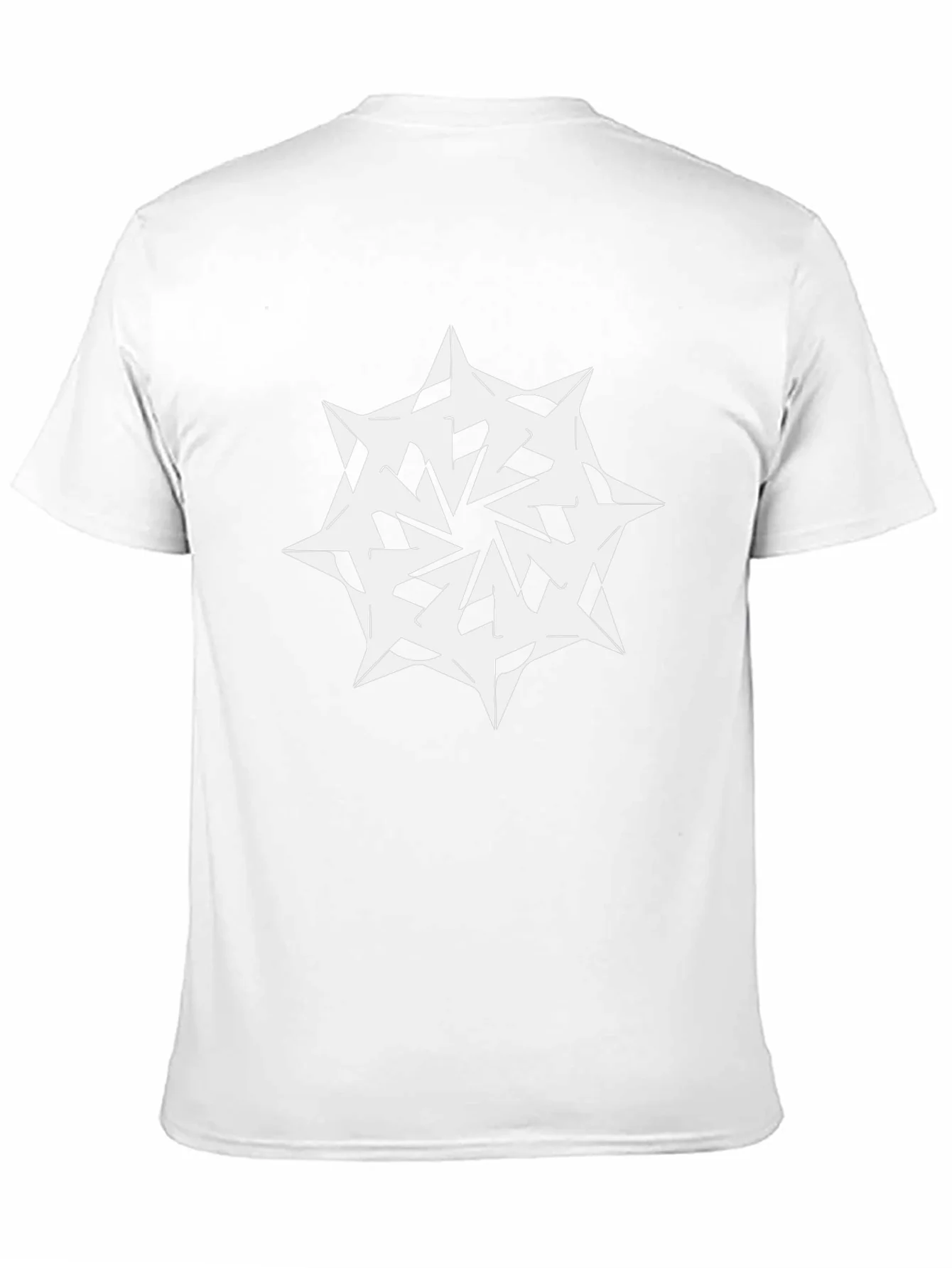 Camiseta Negra con Dise?o Abstracto Blanco
