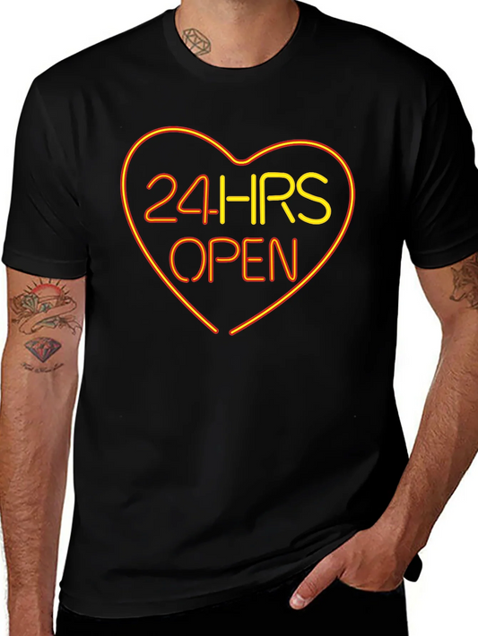 Rebbecca 24HRS OPEN Heart Neon Graphic T-Shirt