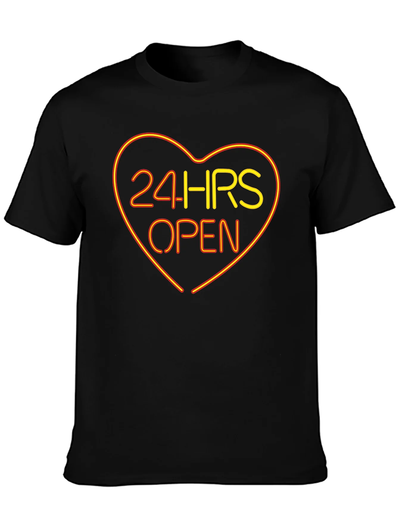 Rebbecca 24HRS OPEN Heart Neon Graphic T-Shirt