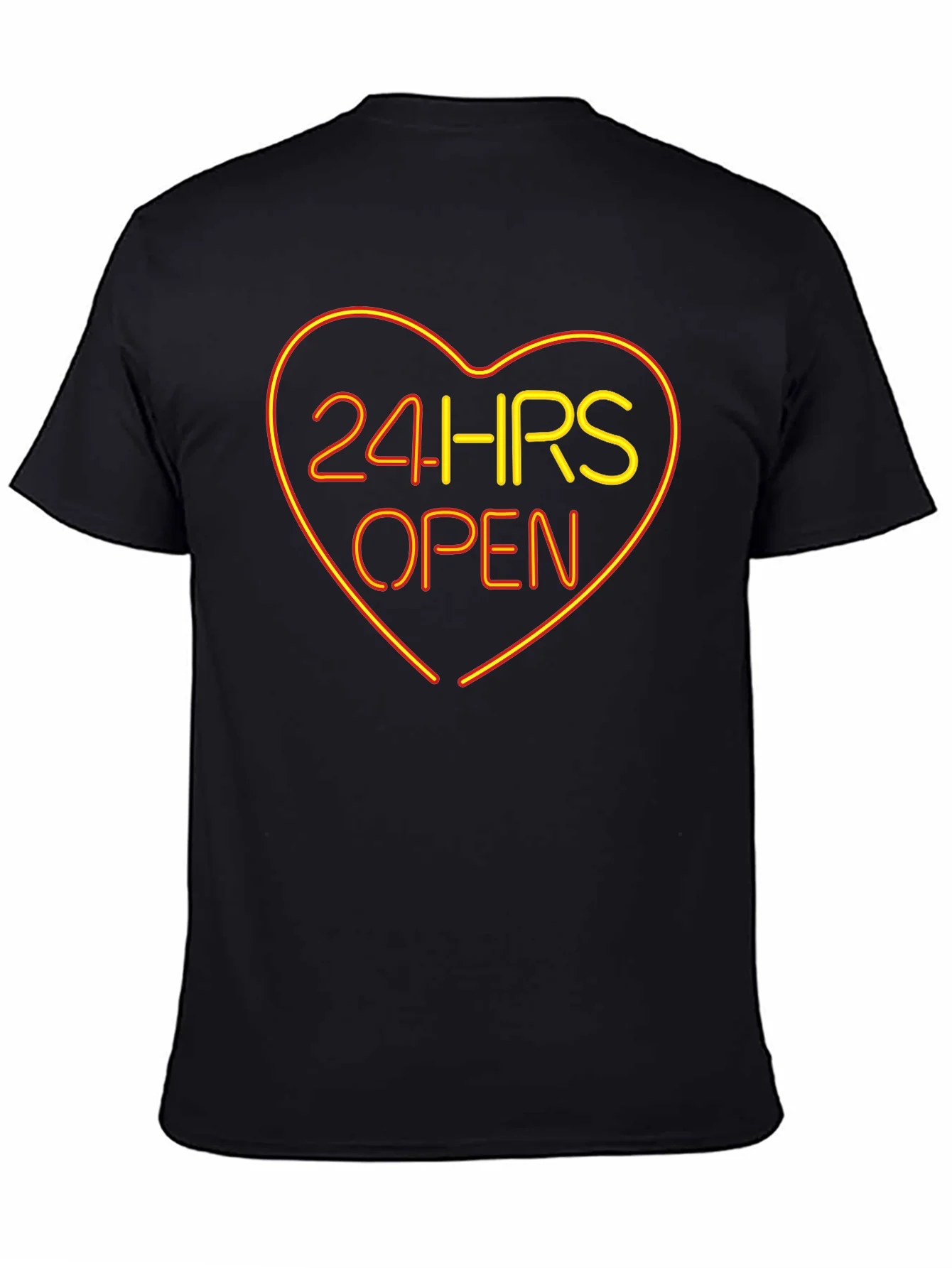 Rebbecca 24HRS OPEN Heart Neon Graphic T-Shirt