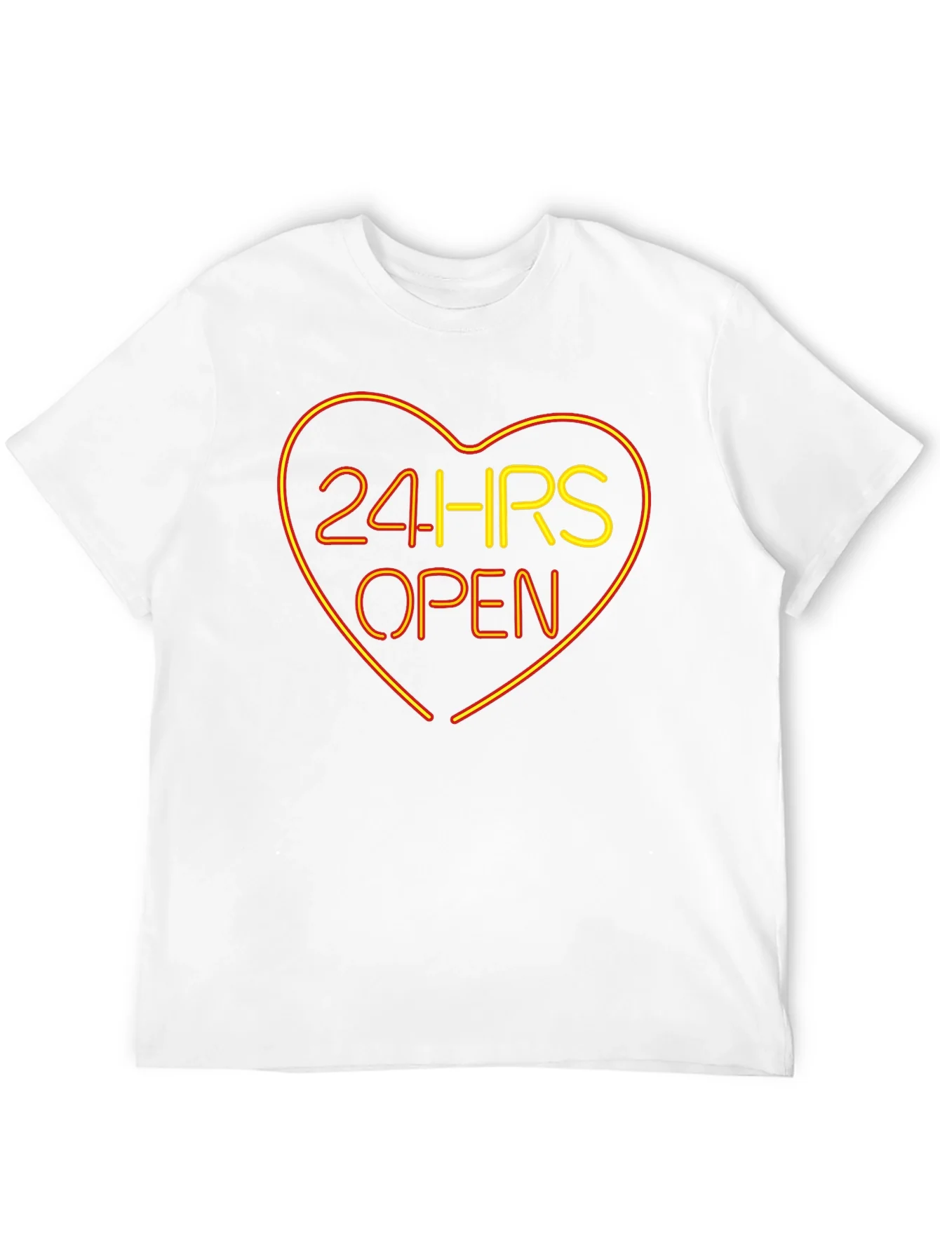 Rebbecca 24HRS OPEN Heart Neon Graphic T-Shirt