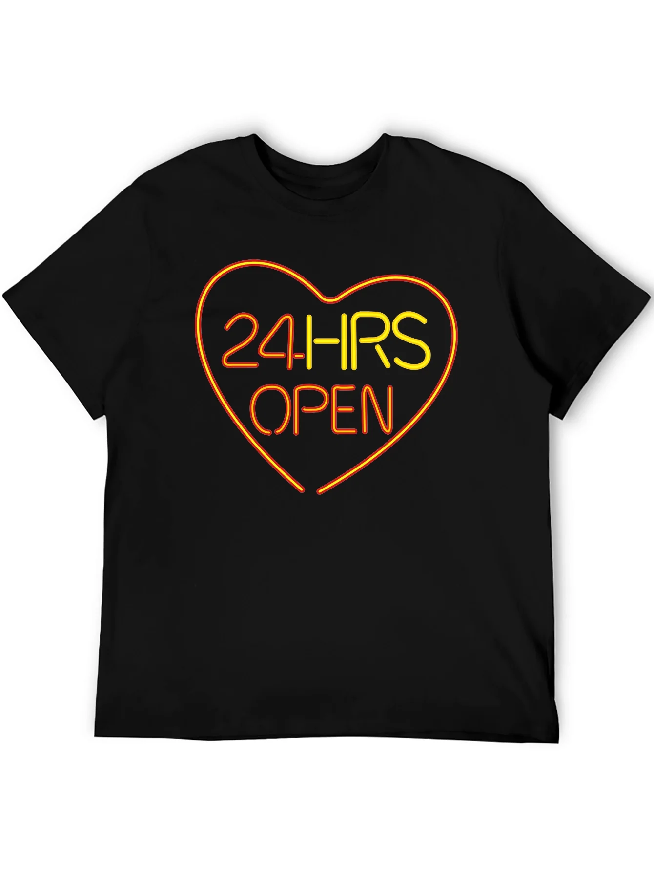 Rebbecca 24HRS OPEN Heart Neon Graphic T-Shirt