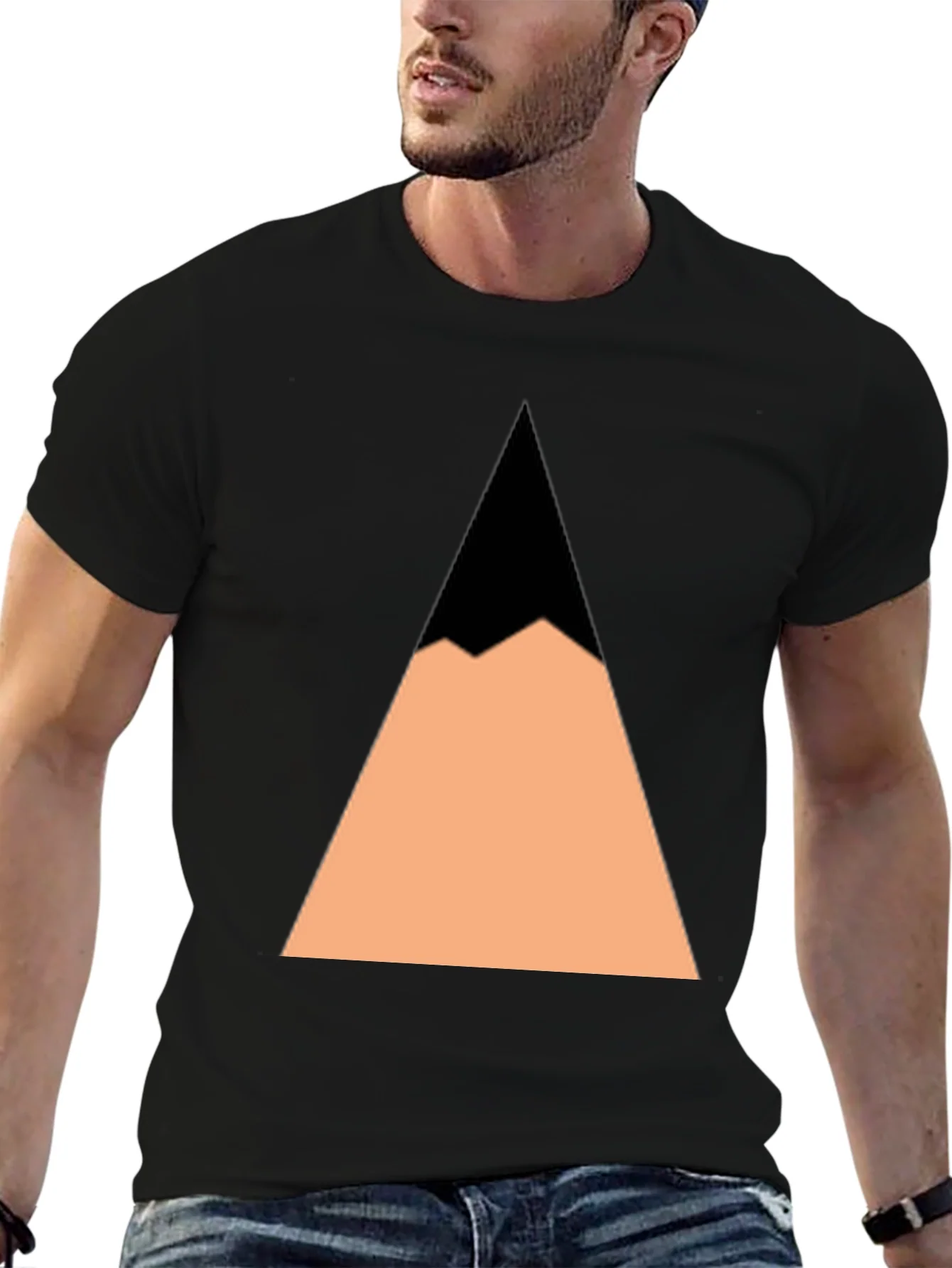 Rebbecca Geometric Mountain Peak Black T-Shirt