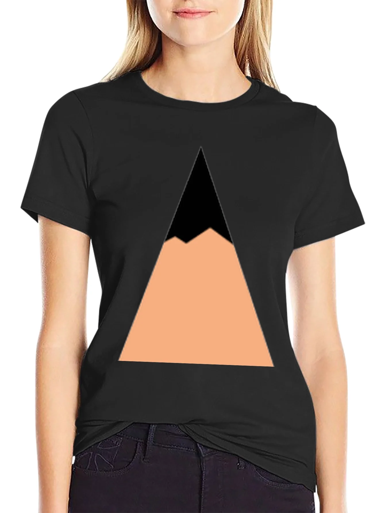 Rebbecca Geometric Mountain Peak Black T-Shirt