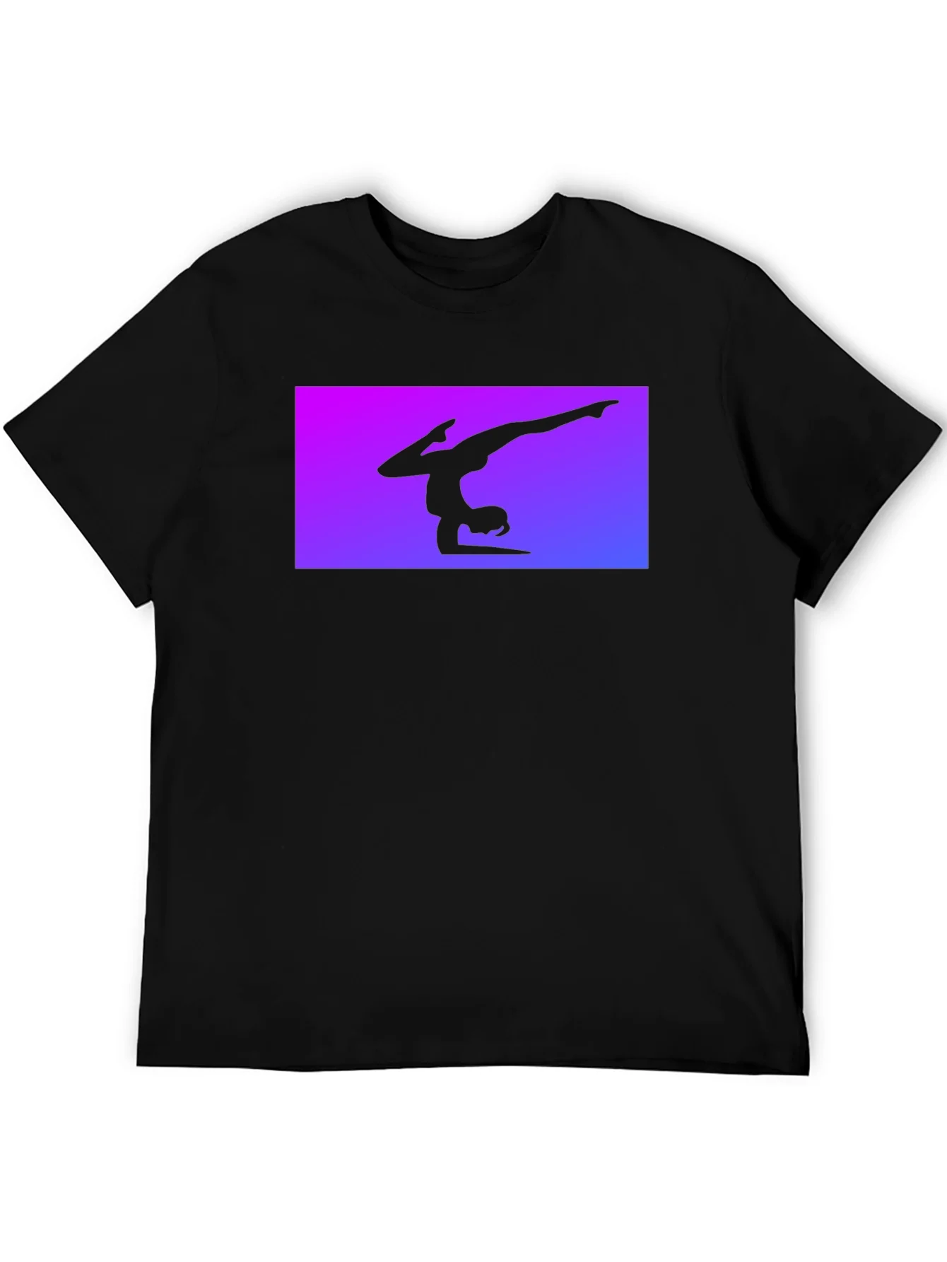 Camiseta Negra con Silueta de Gimnasta