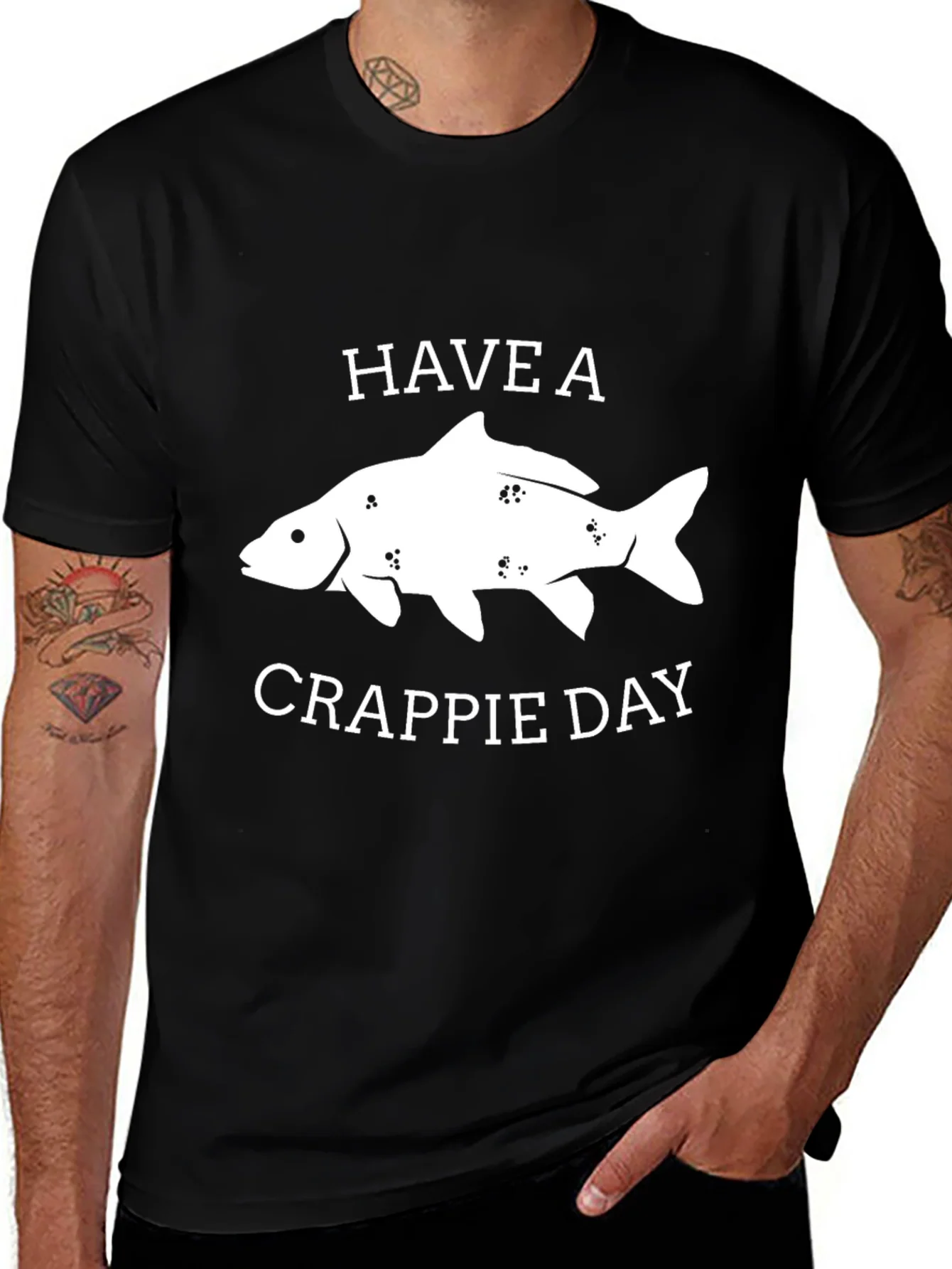 Camiseta Negra Have a Crappie Day Pesca