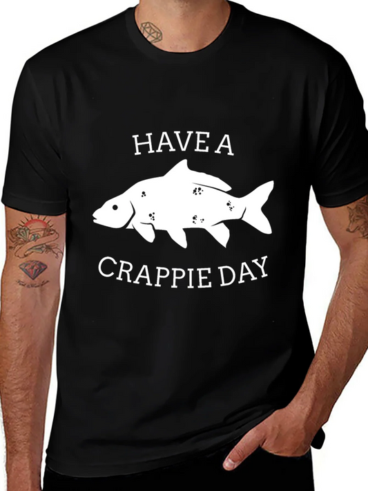 Camiseta Negra Have a Crappie Day Pesca
