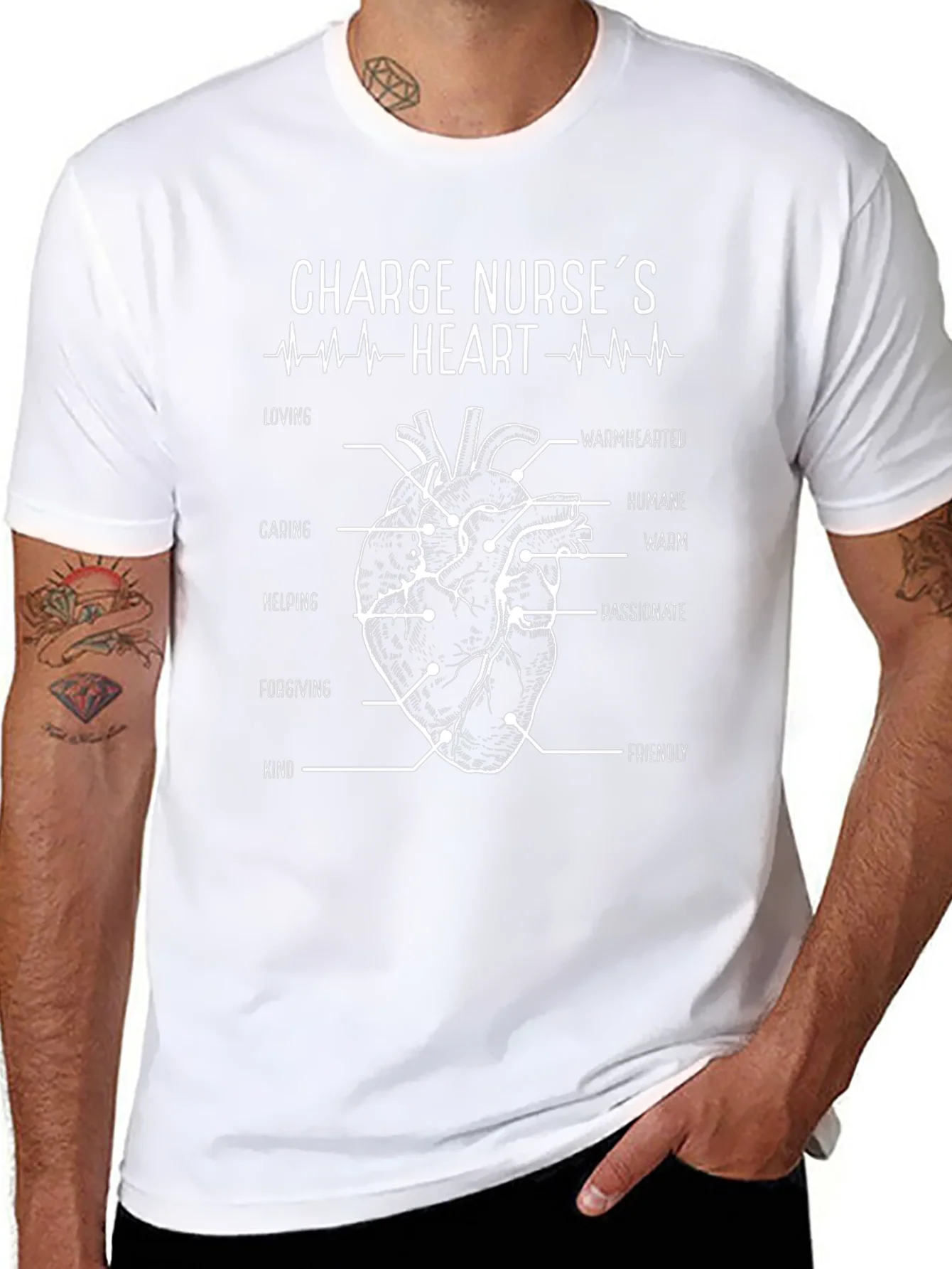 Rebbecca Charge Nurses Heart T-Shirt - Caring Nurse Tee