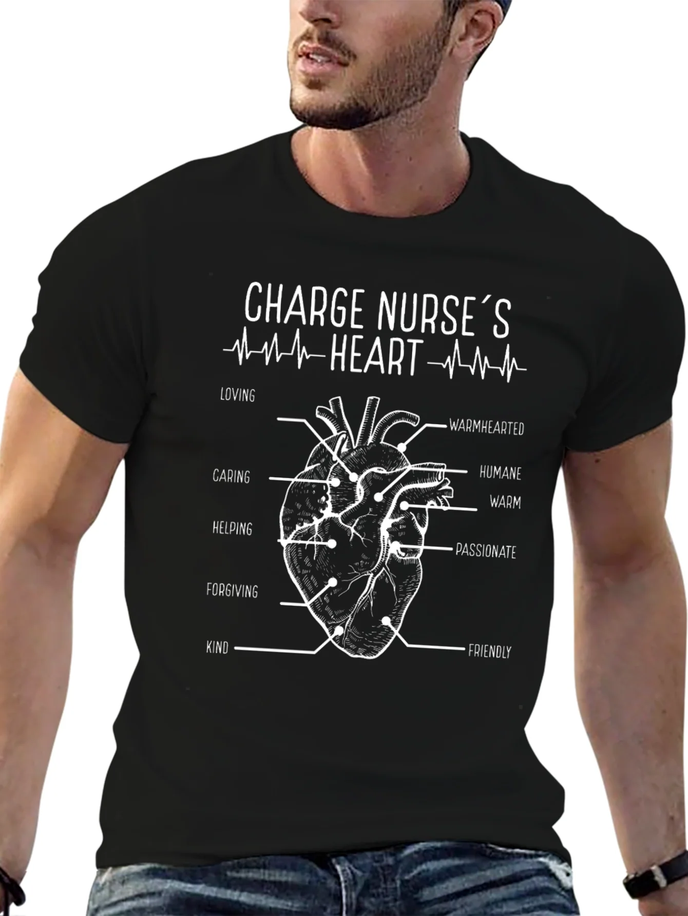 Rebbecca Charge Nurses Heart T-Shirt - Caring Nurse Tee