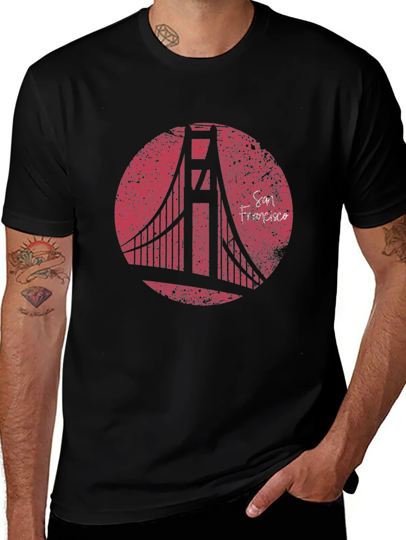 Rebbecca San Francisco Bridge Graphic T-Shirt - Black