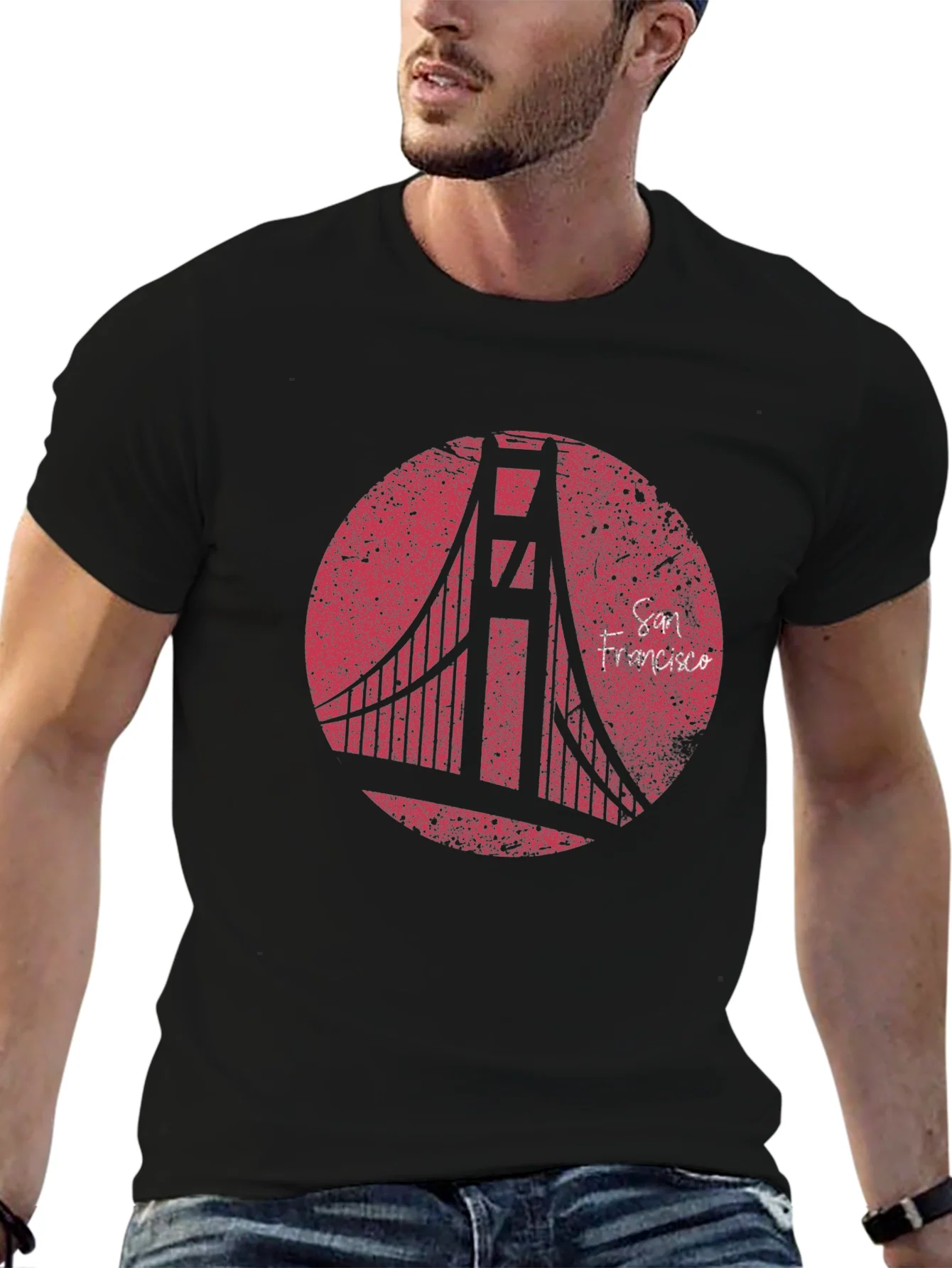 Rebbecca San Francisco Bridge Graphic T-Shirt - Black