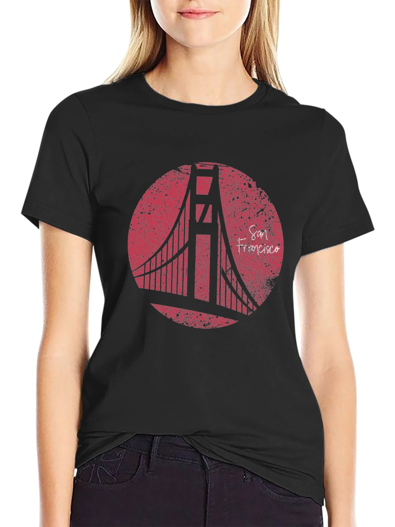 Rebbecca San Francisco Bridge Graphic T-Shirt - Black