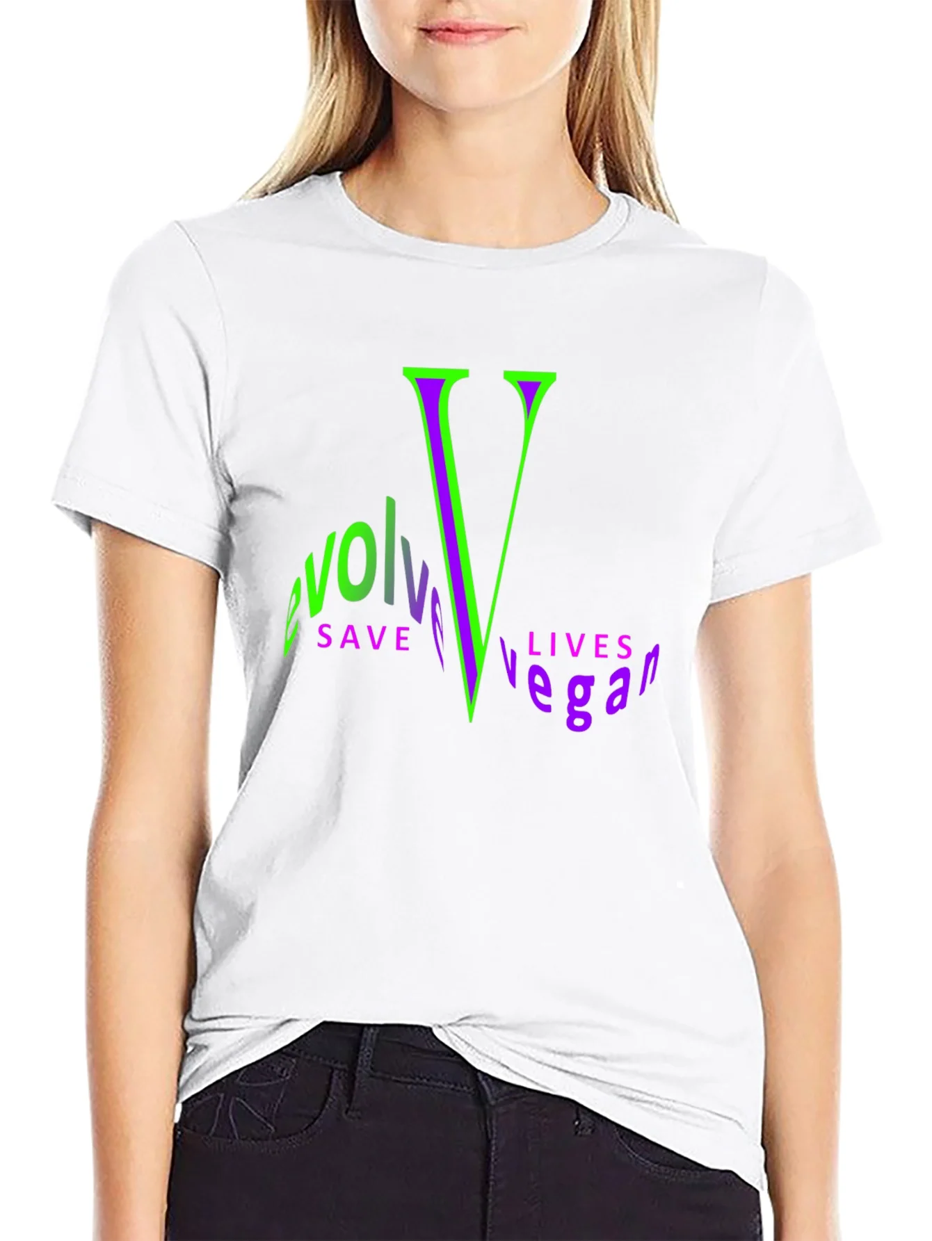 Rebbecca Evolve Vegan Graphic Tee - Save Lives