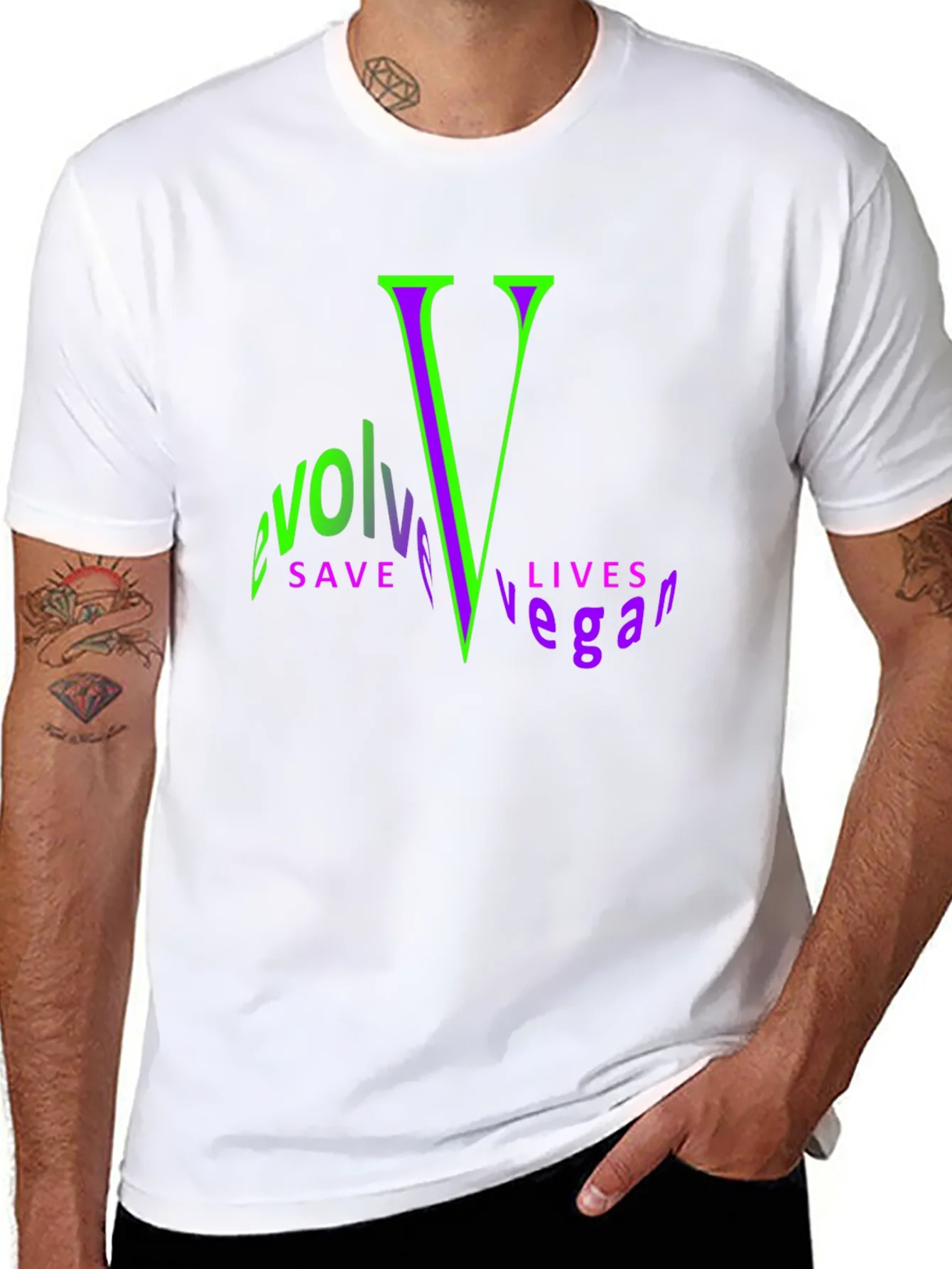 Rebbecca Evolve Vegan Graphic Tee - Save Lives