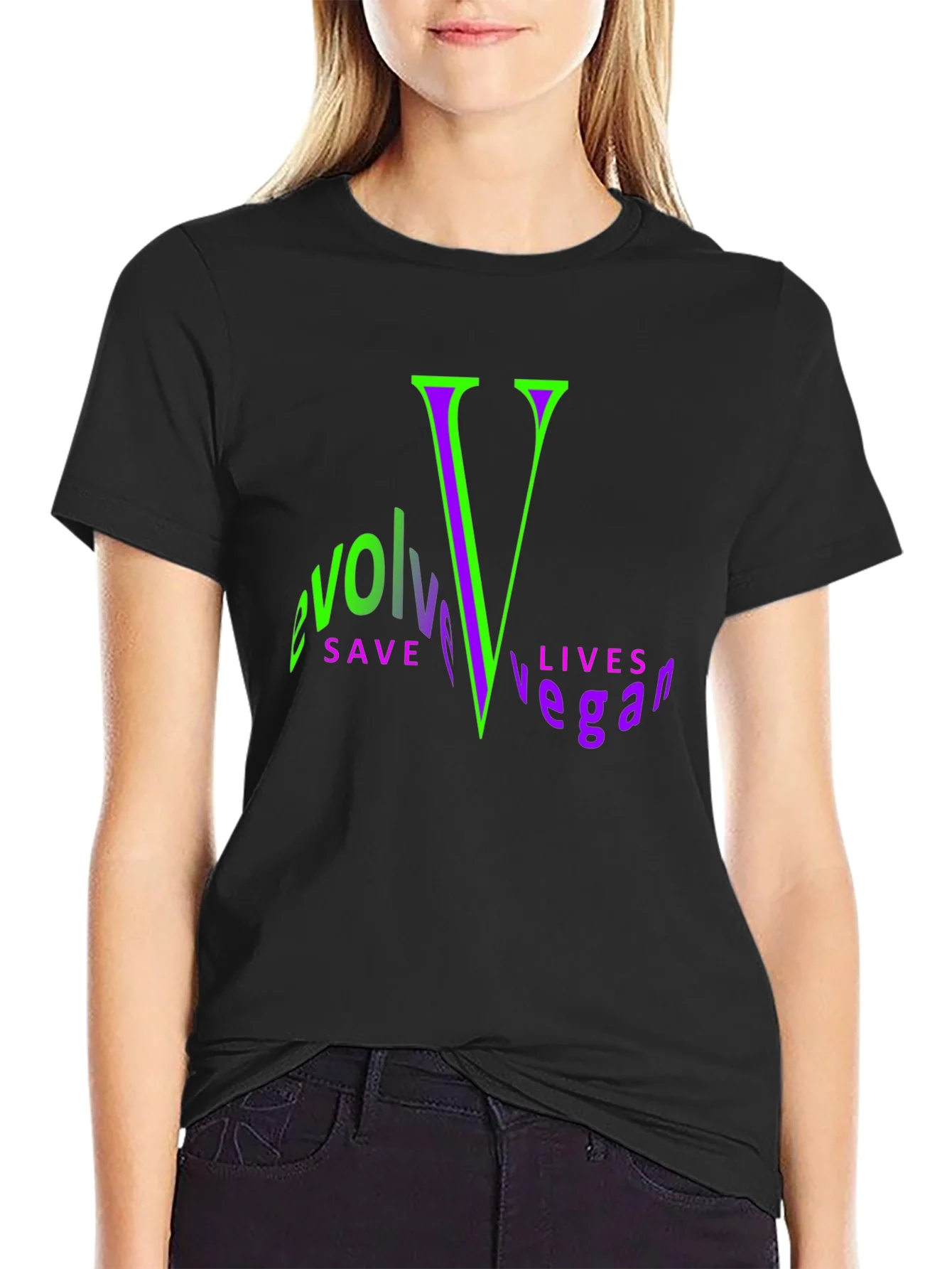 Rebbecca Evolve Vegan Graphic Tee - Save Lives