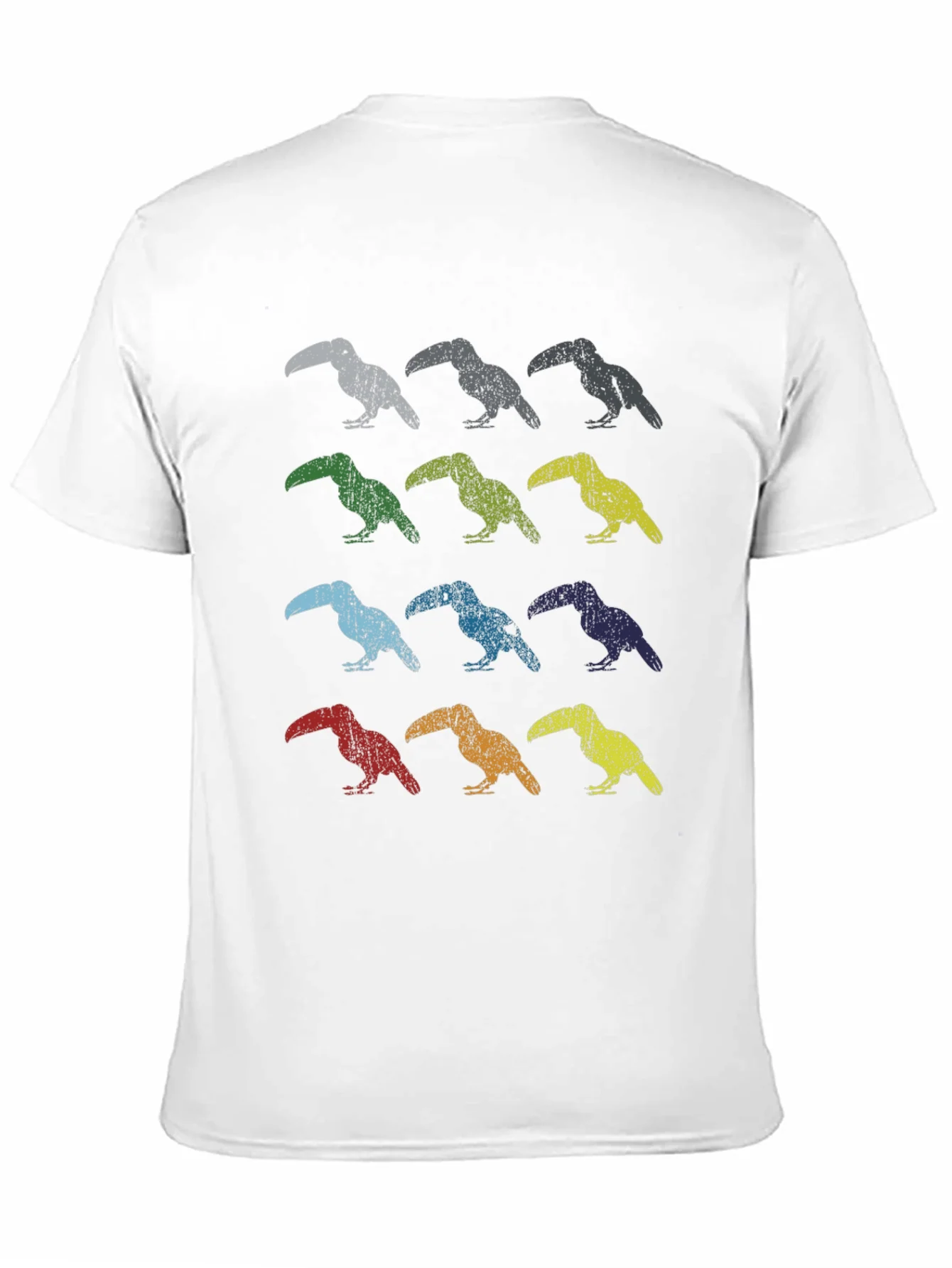 Camiseta Negra con Dise?o de Tucanes Retro