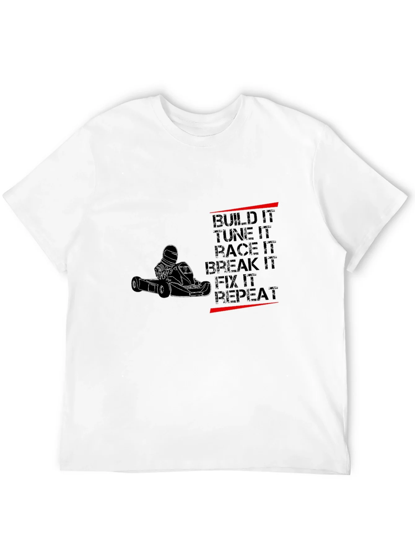 Camiseta Negra Motor Karting: Build Tune Race Repeat