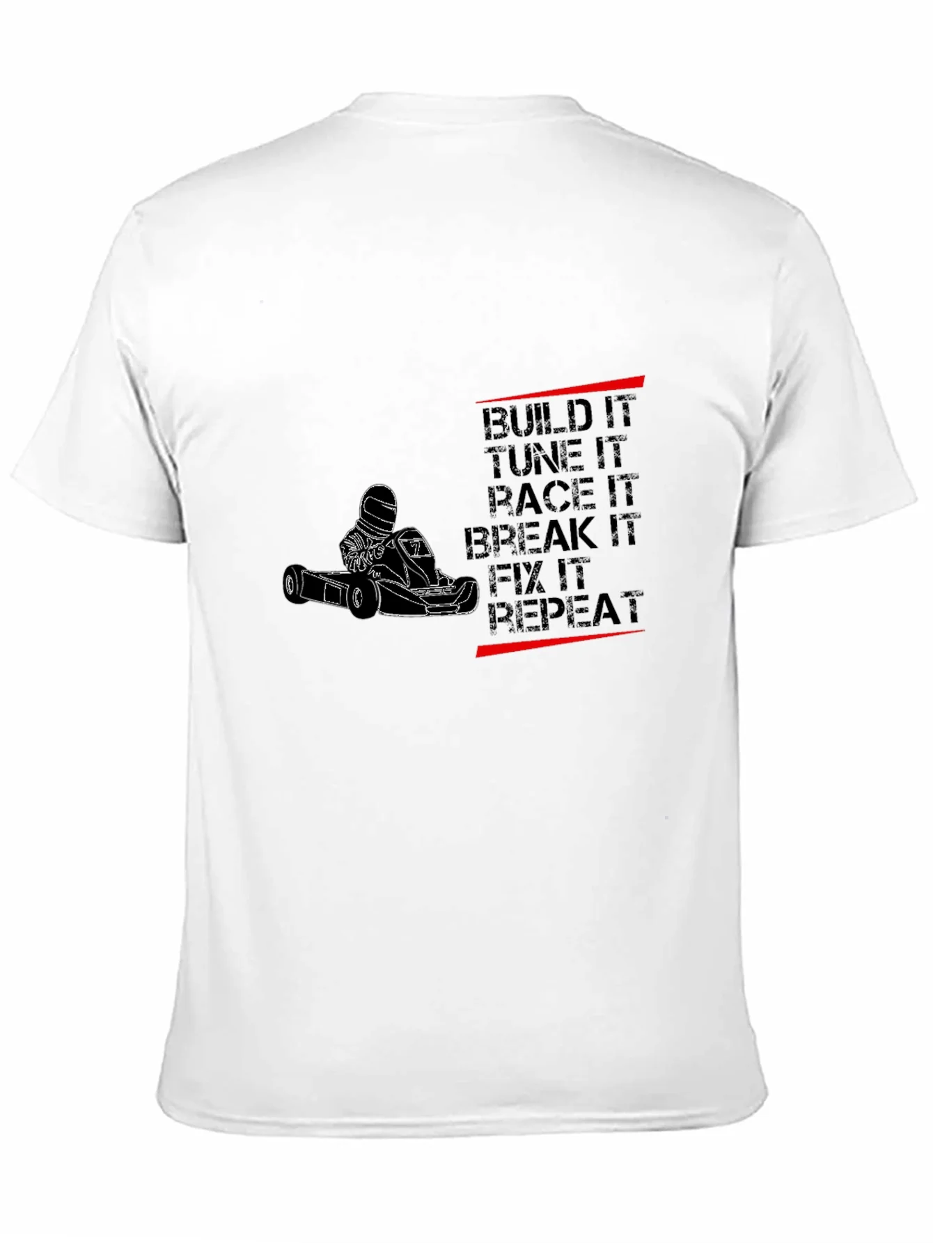 Camiseta Negra Motor Karting: Build Tune Race Repeat