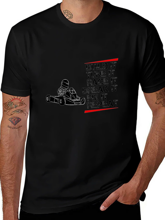 Camiseta Negra Motor Karting: Build Tune Race Repeat