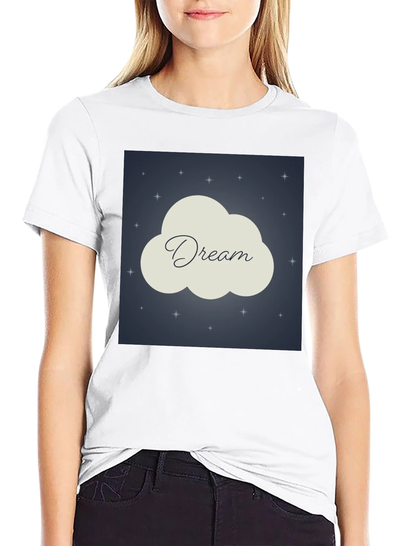 Rebbecca Dream Cloud Graphic Tee - Night Sky Design