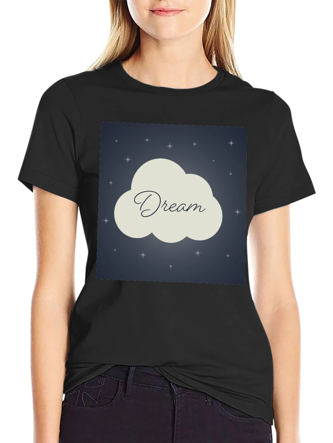 Rebbecca Dream Cloud Graphic Tee - Night Sky Design