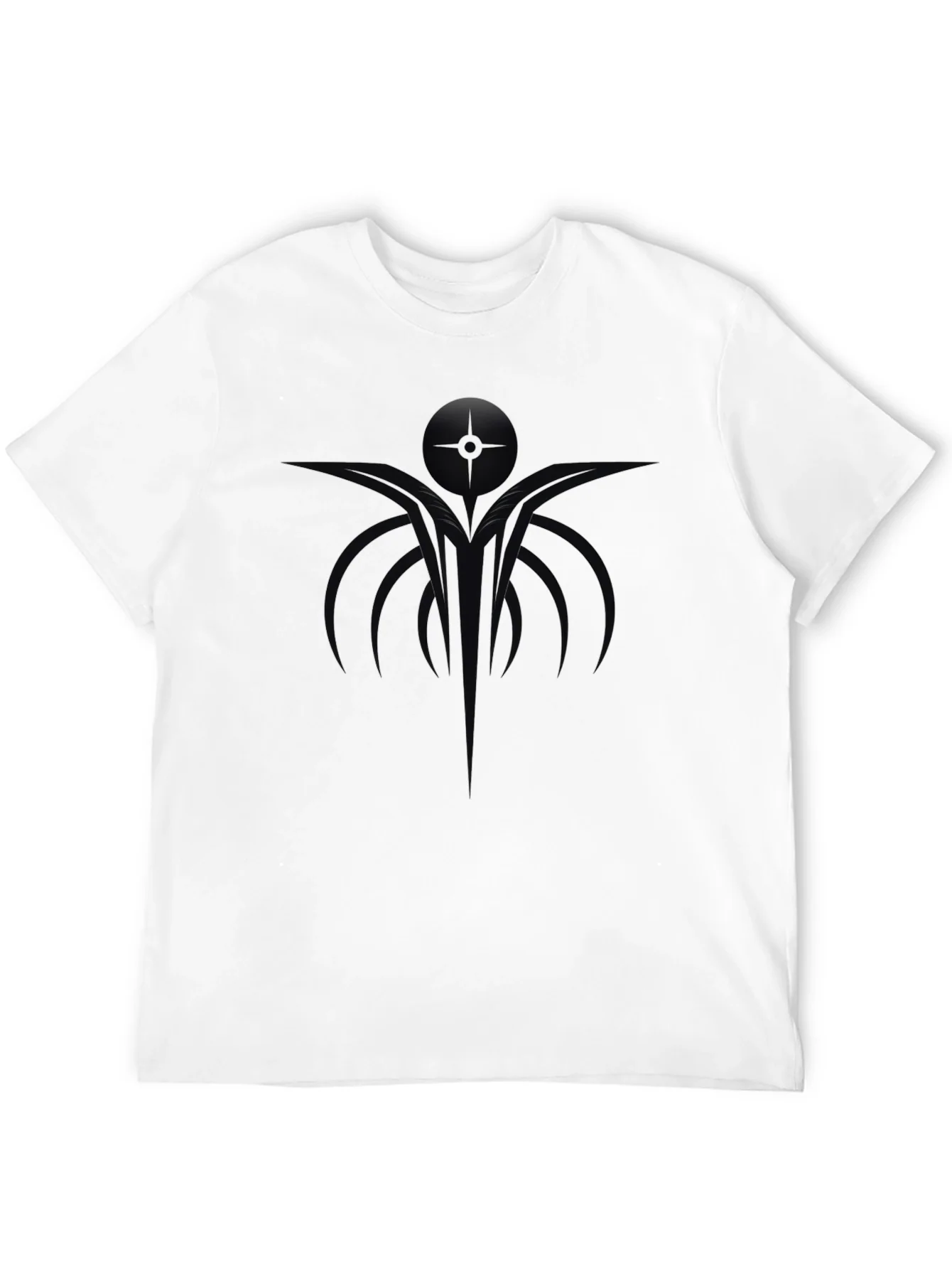 Camiseta Negra Estampado Abstracto Moderno