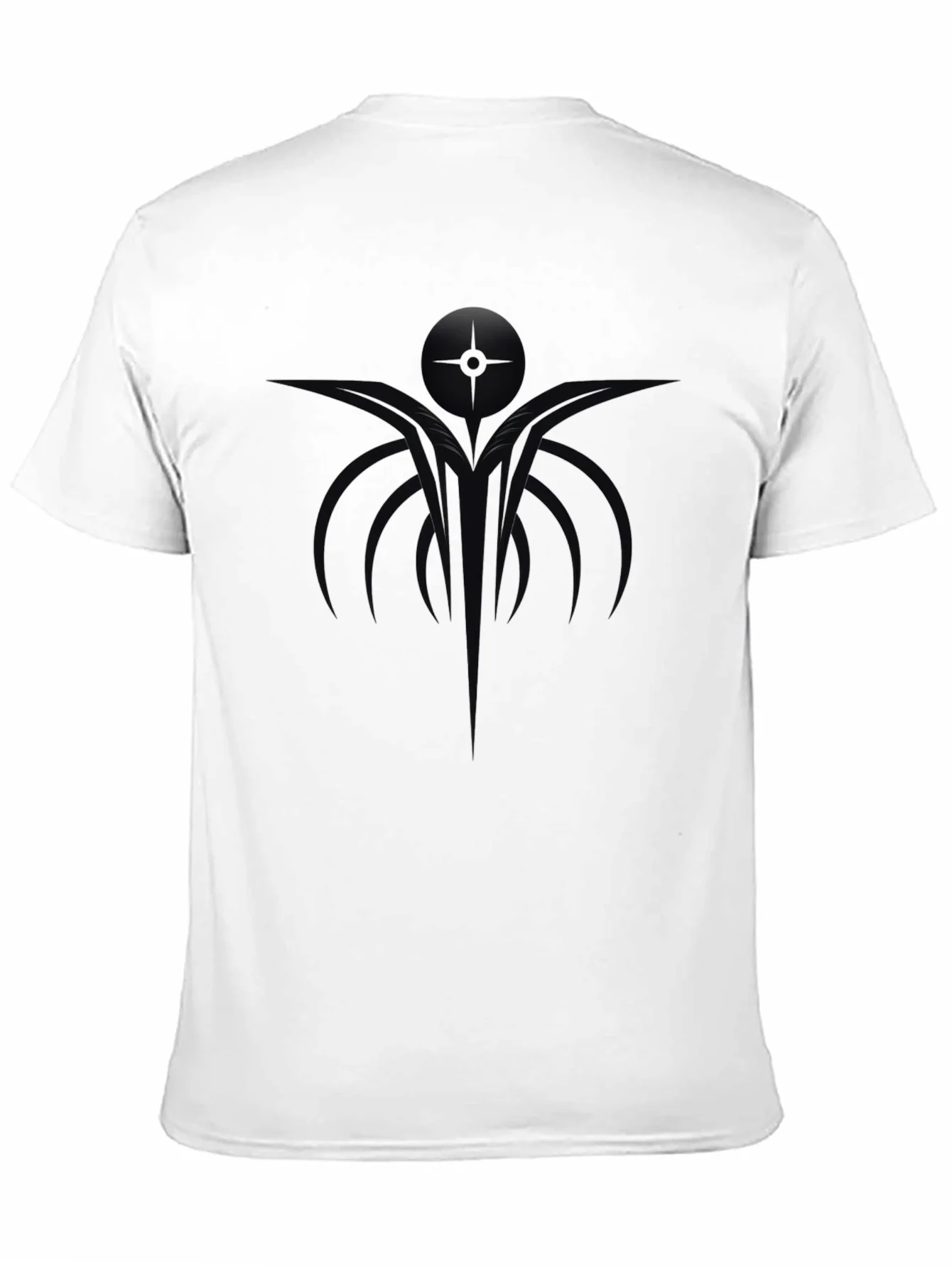 Camiseta Negra Estampado Abstracto Moderno