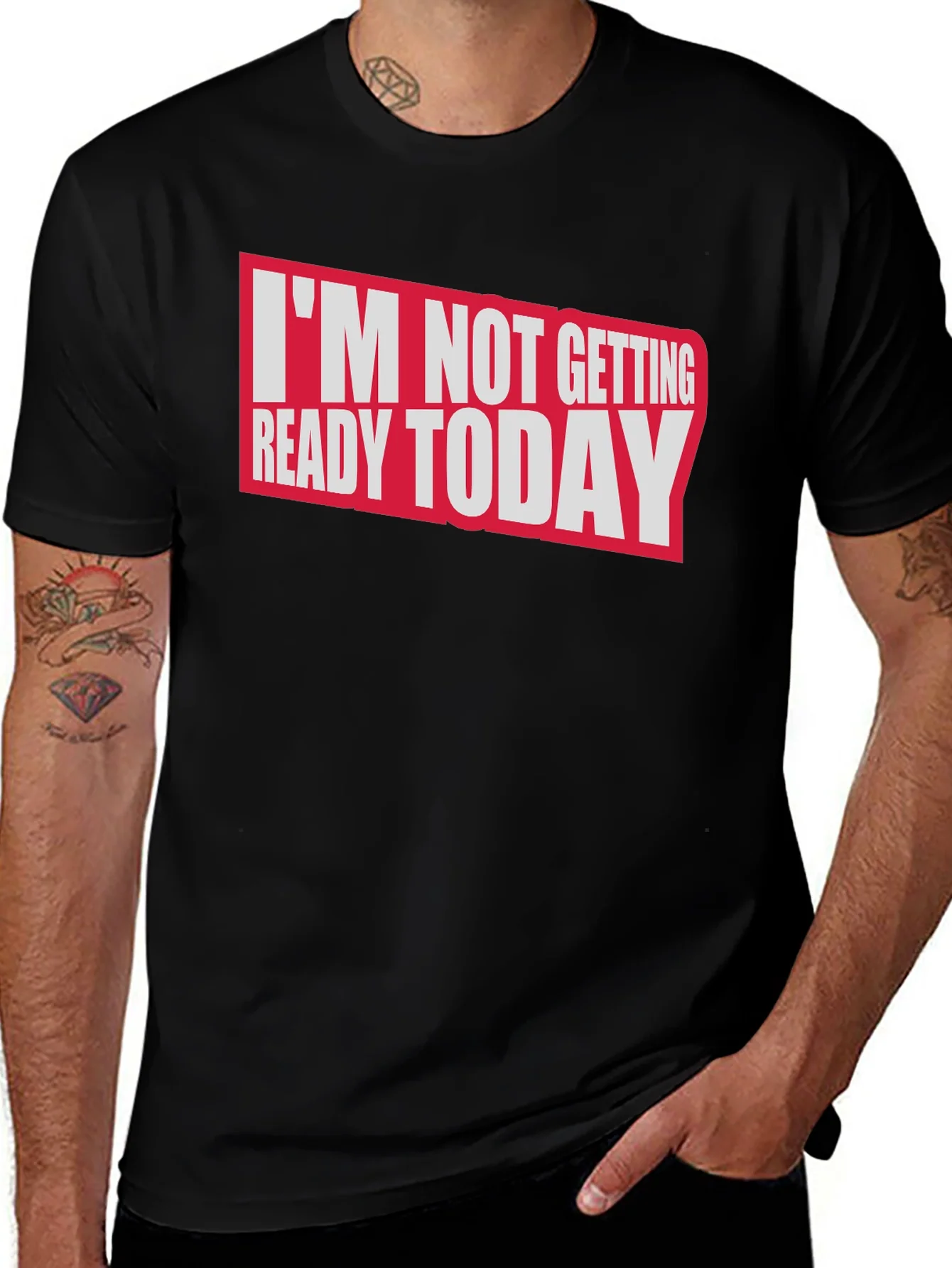 Camiseta Negra Hoy No Me Arreglo Algod¨®n Casual