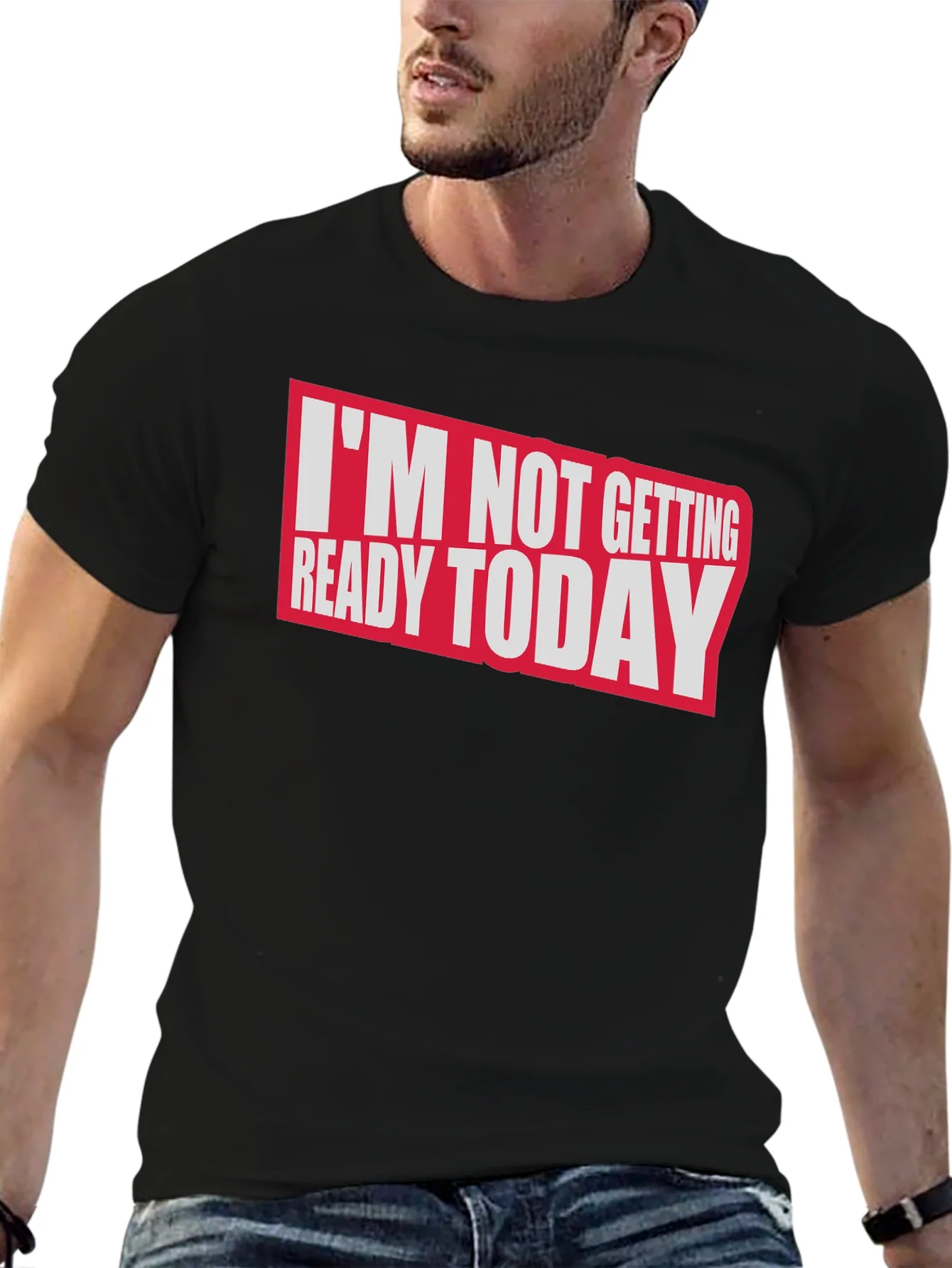 Camiseta Negra Hoy No Me Arreglo Algod¨®n Casual