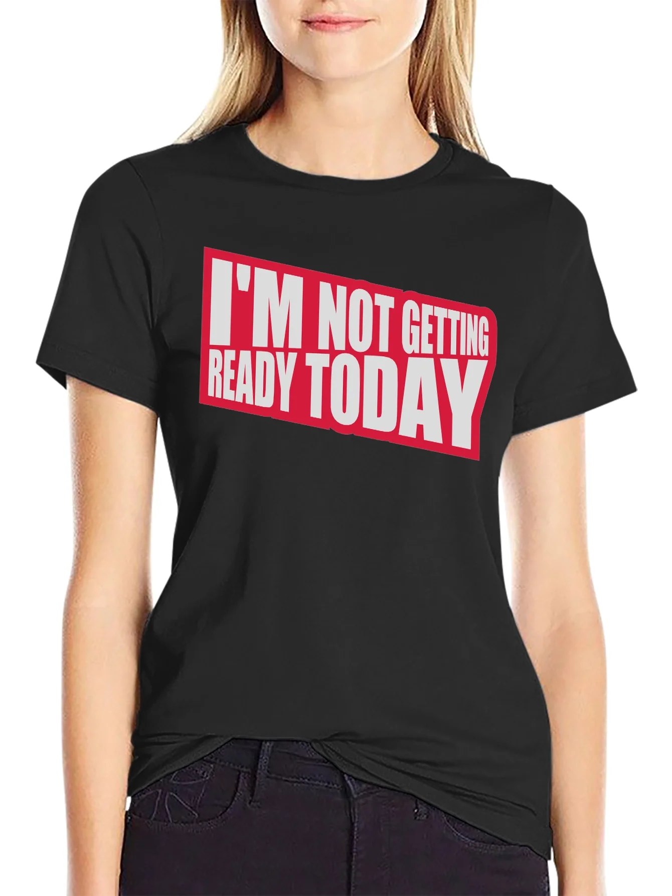Camiseta Negra Hoy No Me Arreglo Algod¨®n Casual