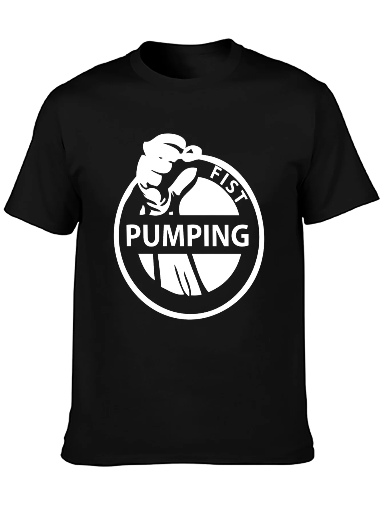 Rebbecca Fist Pumping Design Tee - Black Graphic T-Shirt