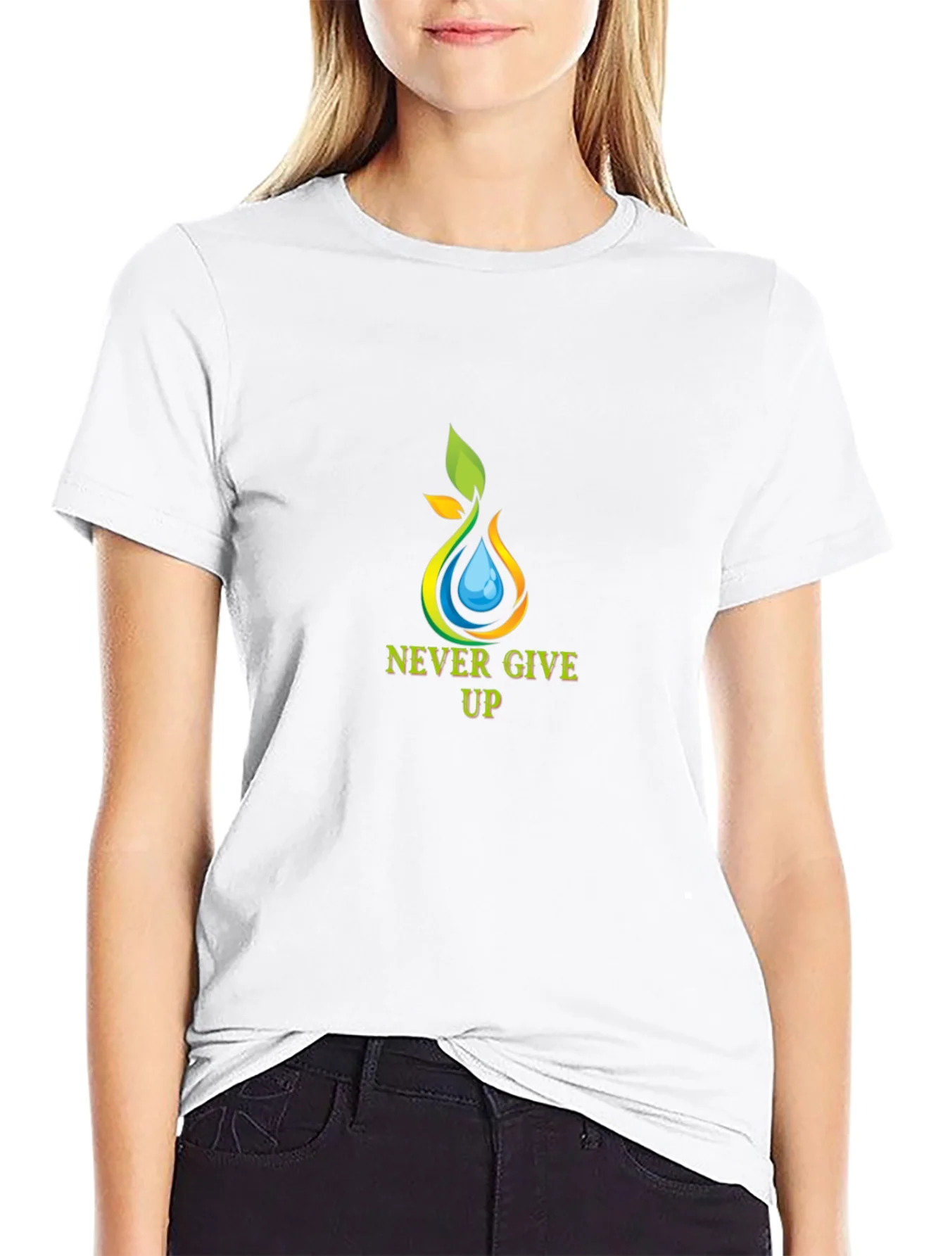 Rebbecca Never Give Up Graphic Tee - Motivational T-Shirt