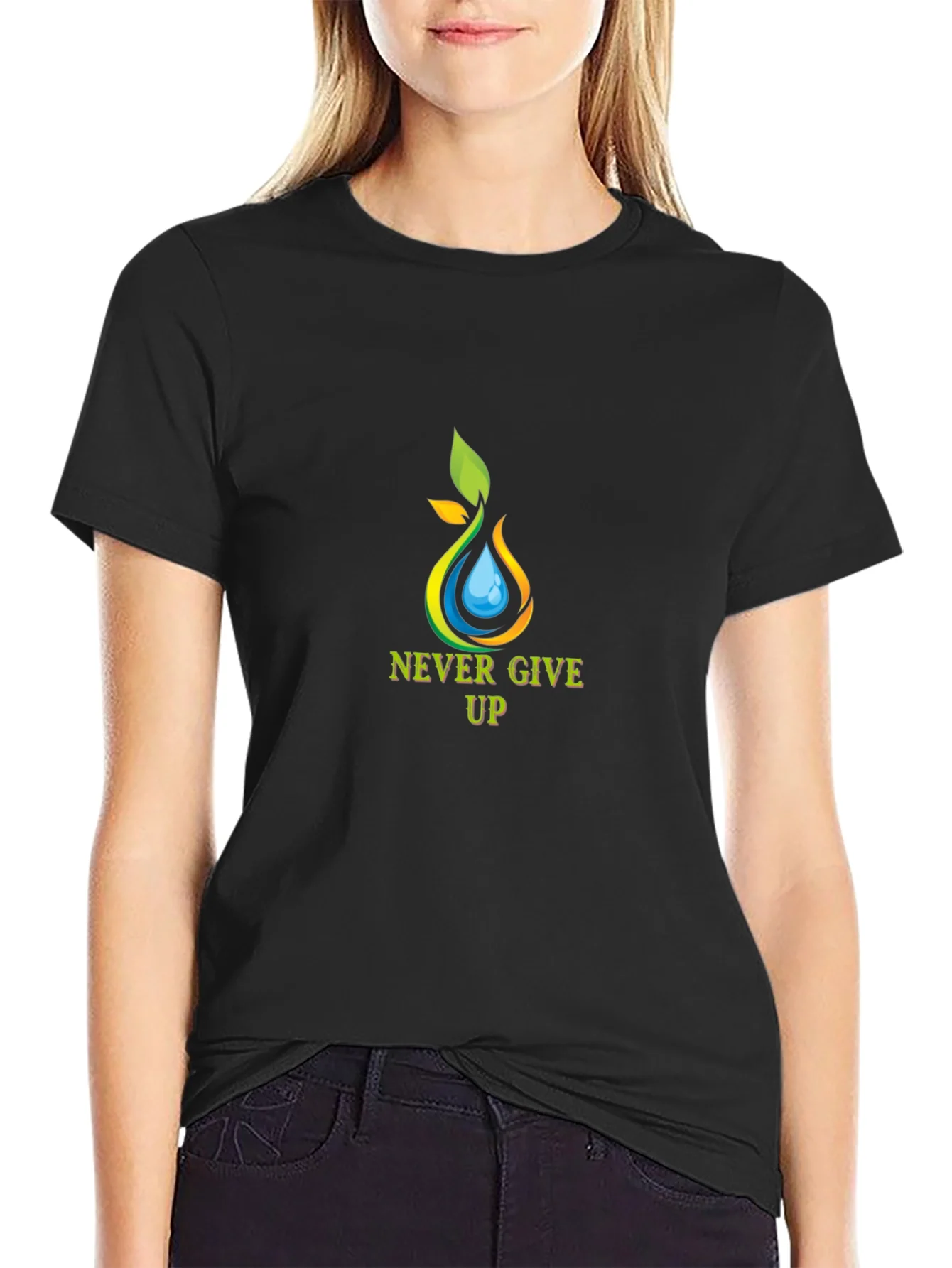 Rebbecca Never Give Up Graphic Tee - Motivational T-Shirt