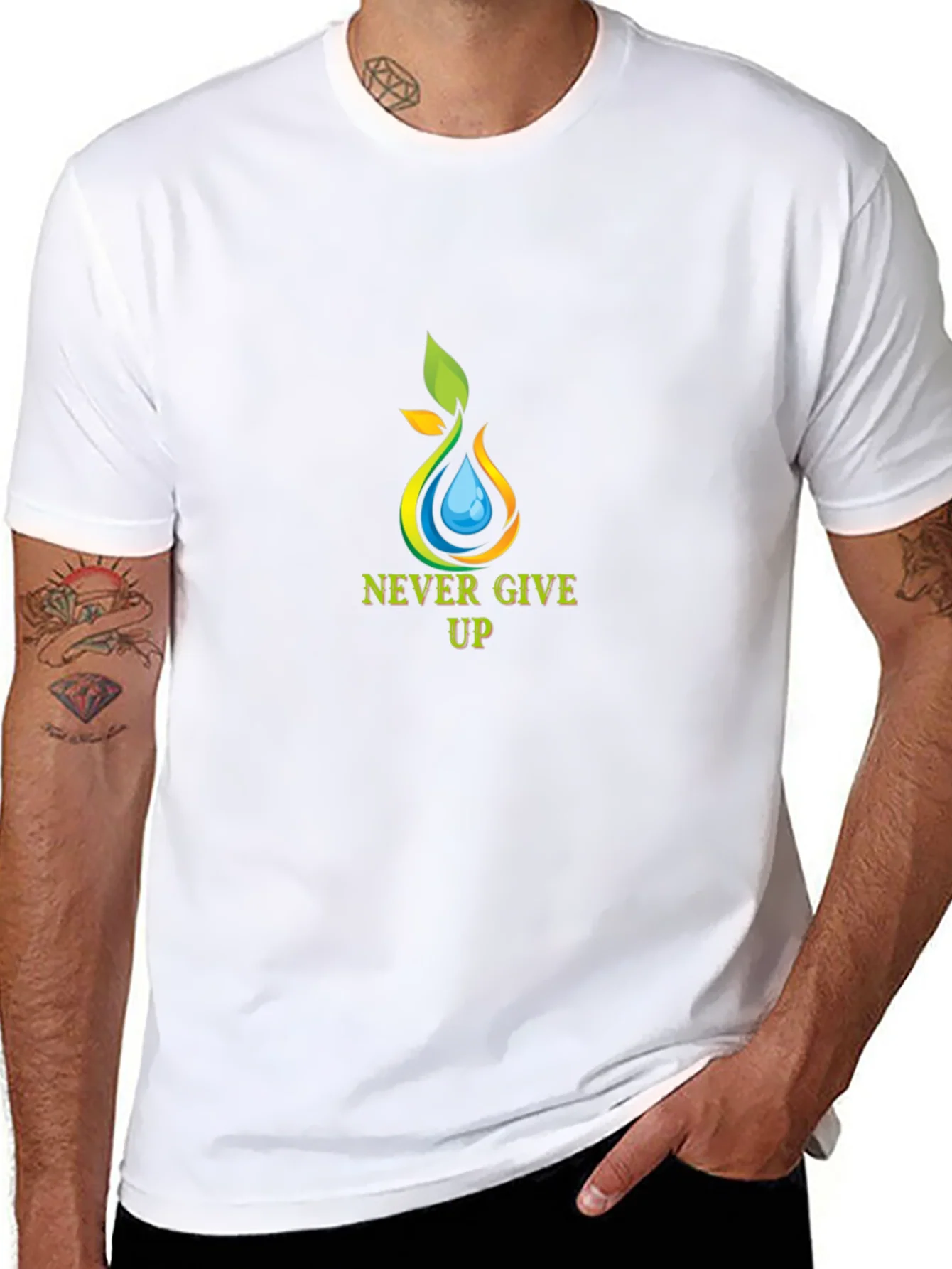 Rebbecca Never Give Up Graphic Tee - Motivational T-Shirt